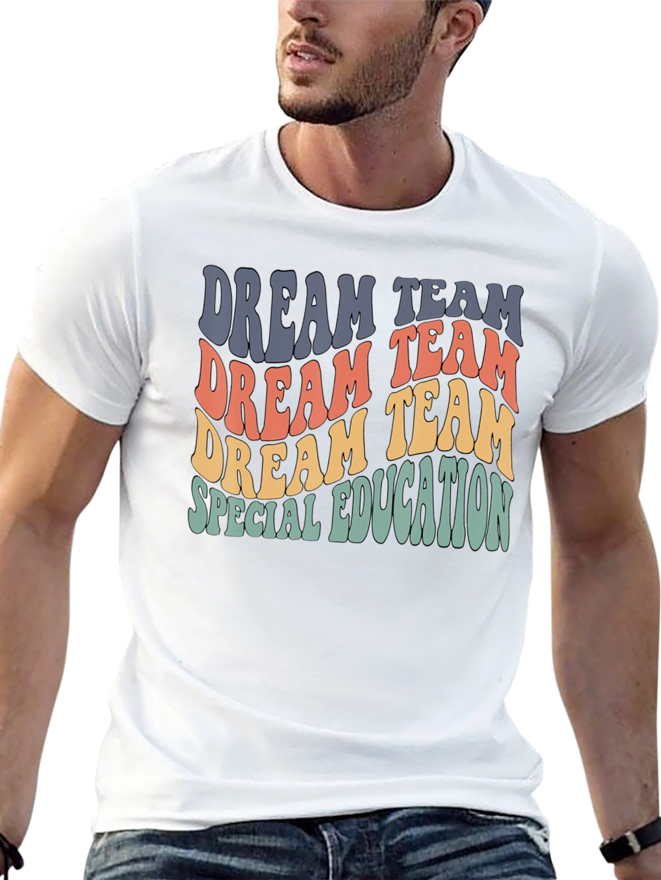 Black Dream Team Special Education Retro T-Shirt view 13