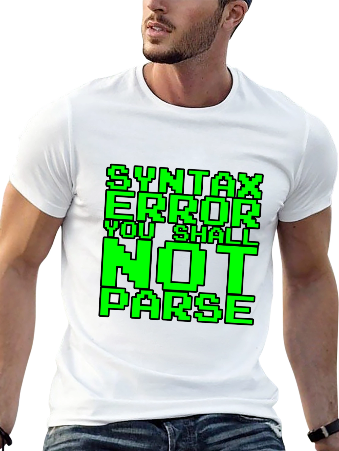 Black Syntax Error You Shall Not Parse Funny Programmer T-Shirt view 13