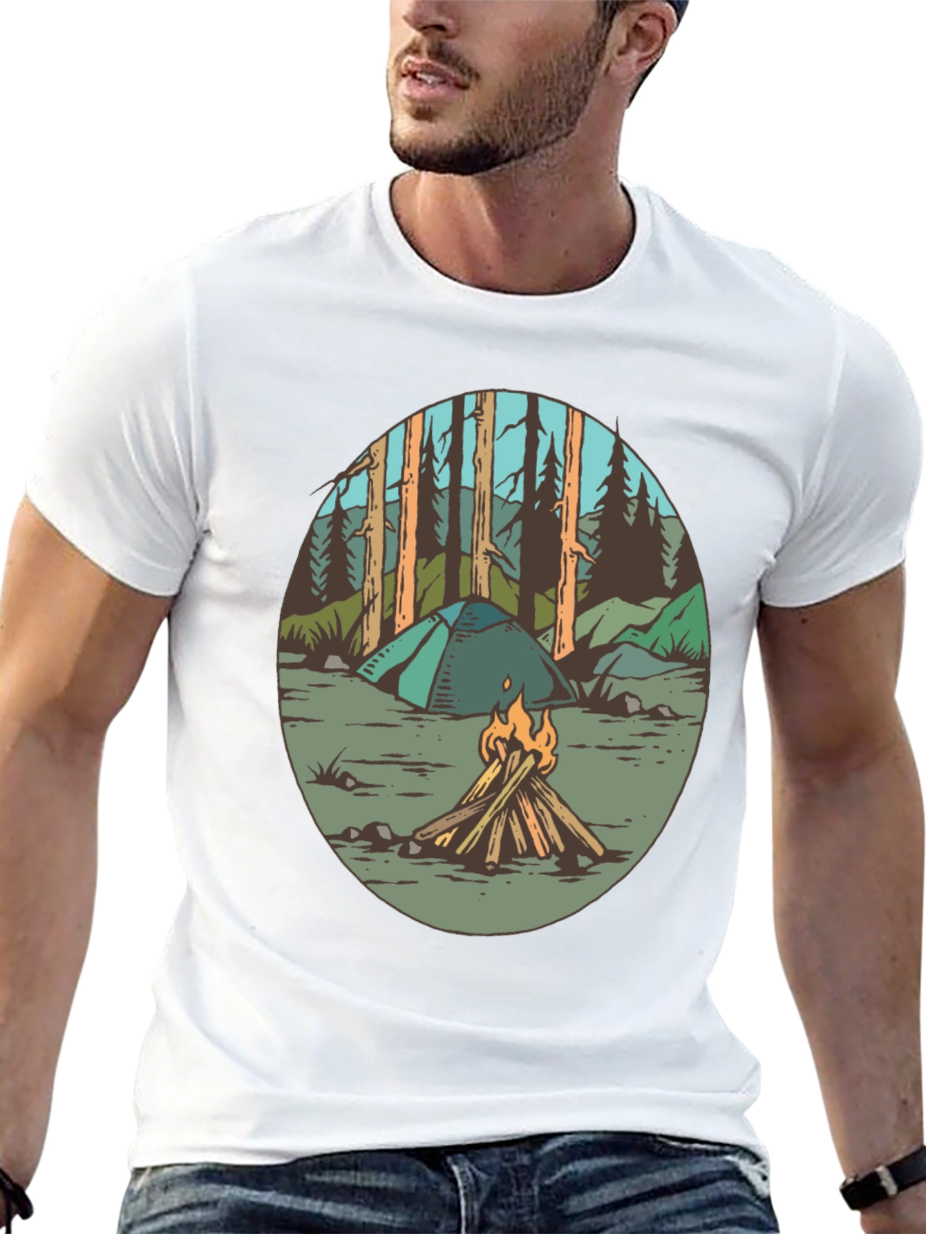 Black Camping Adventure Graphic Tee view 13