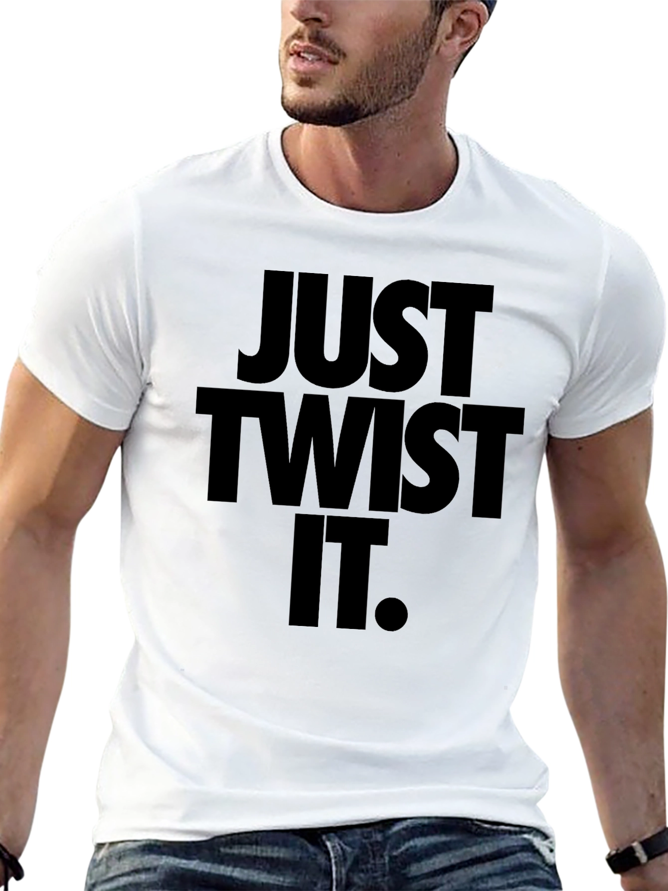 Black Just Twist It Graphic Tee - Black Crew Neck view 13