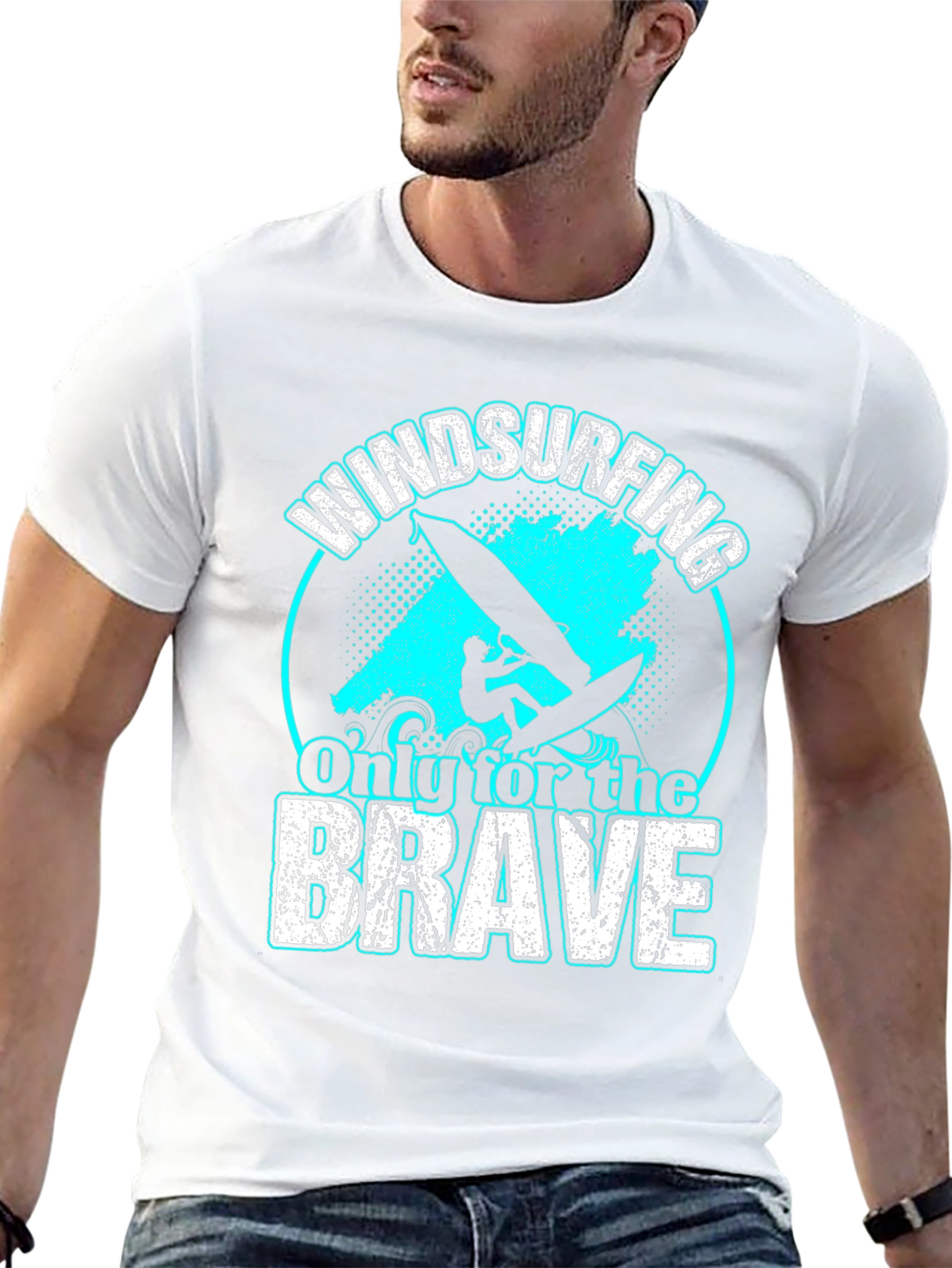 Black Windsurfing T-Shirt: Only For The Brave view 13