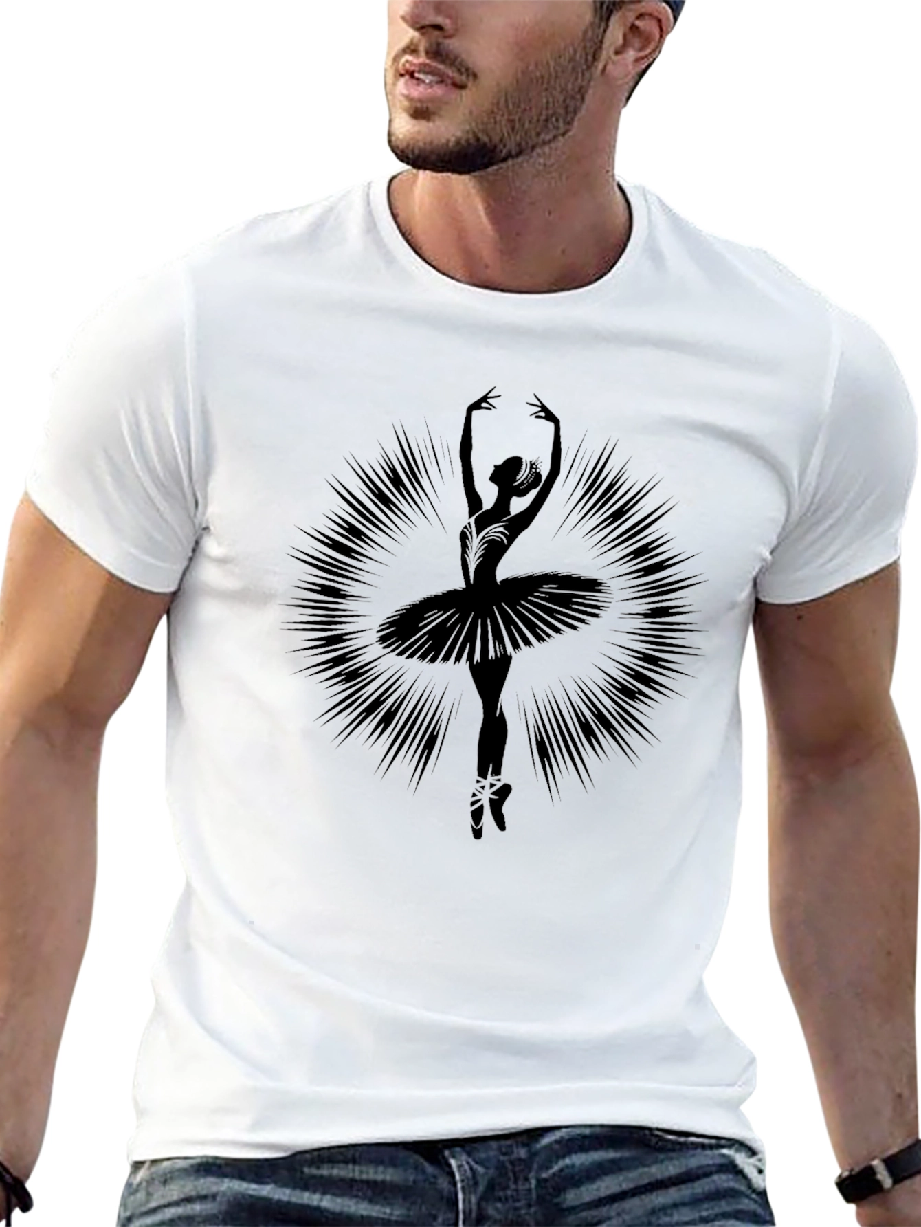 Ballerina Silhouette Graphic Tee - Elegant Dancer Shirt - 13