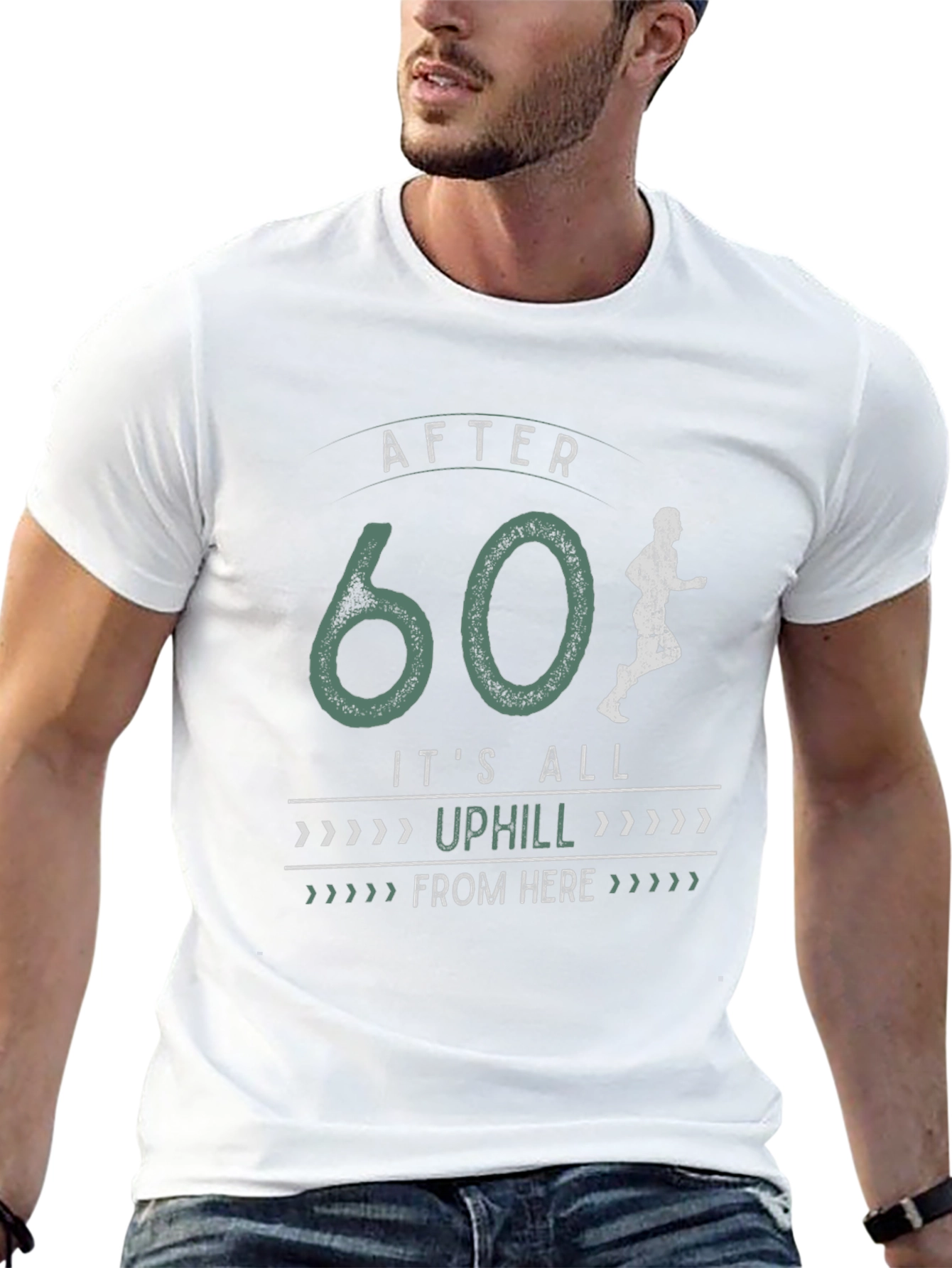 Black After 60 It's All Uphill T-Shirt view 13