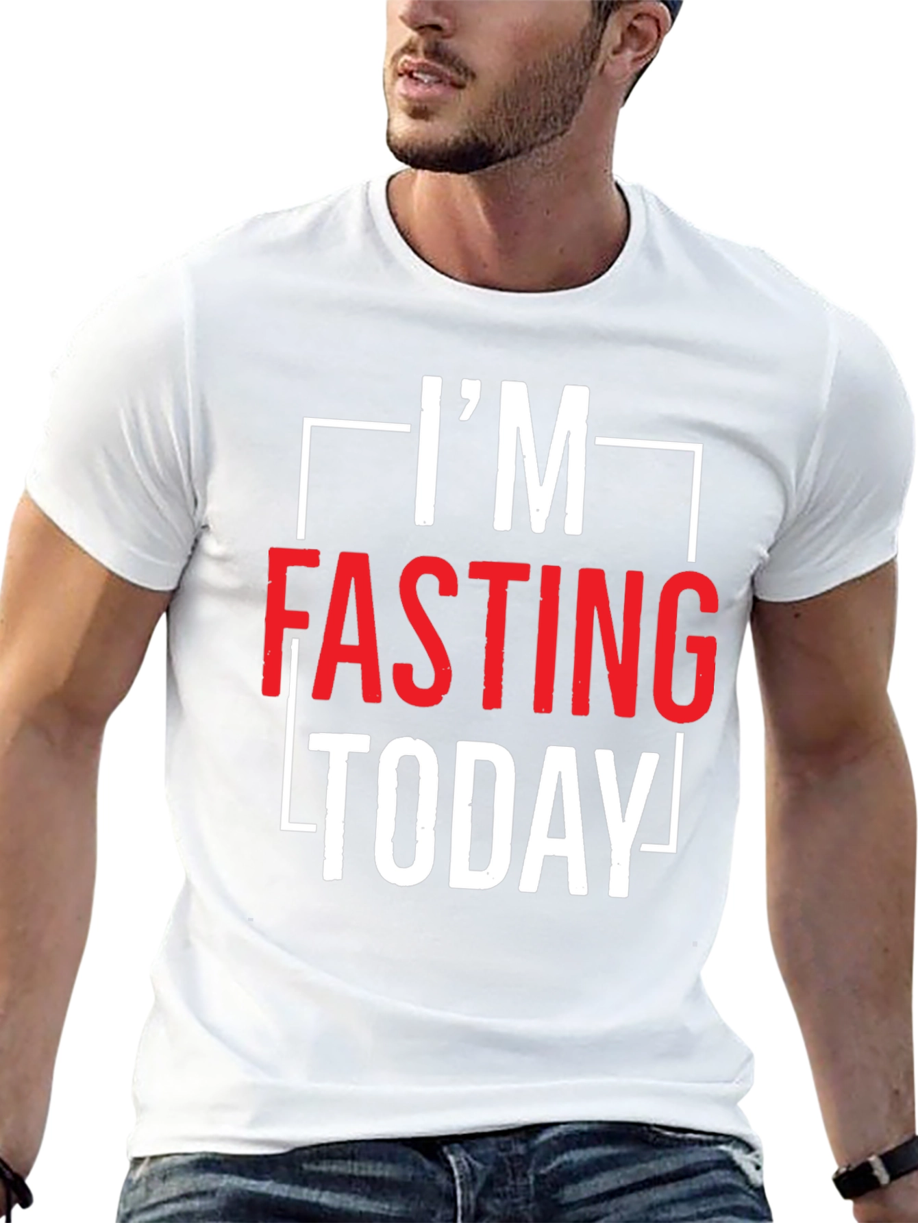 Black I'm Fasting Today Graphic Tee - Black view 13