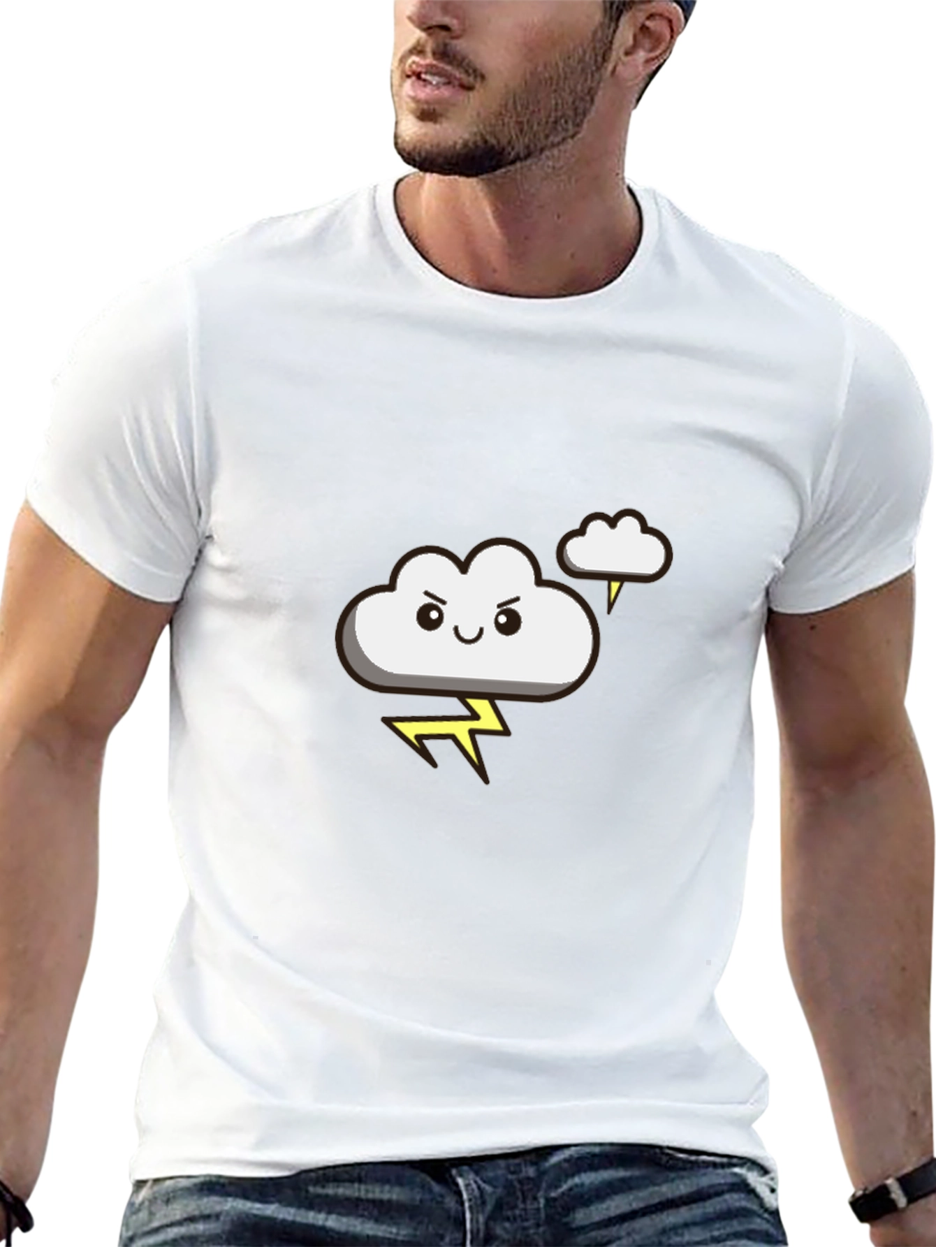 Black Funny Storm Cloud Graphic Tee - Black T-Shirt view 13