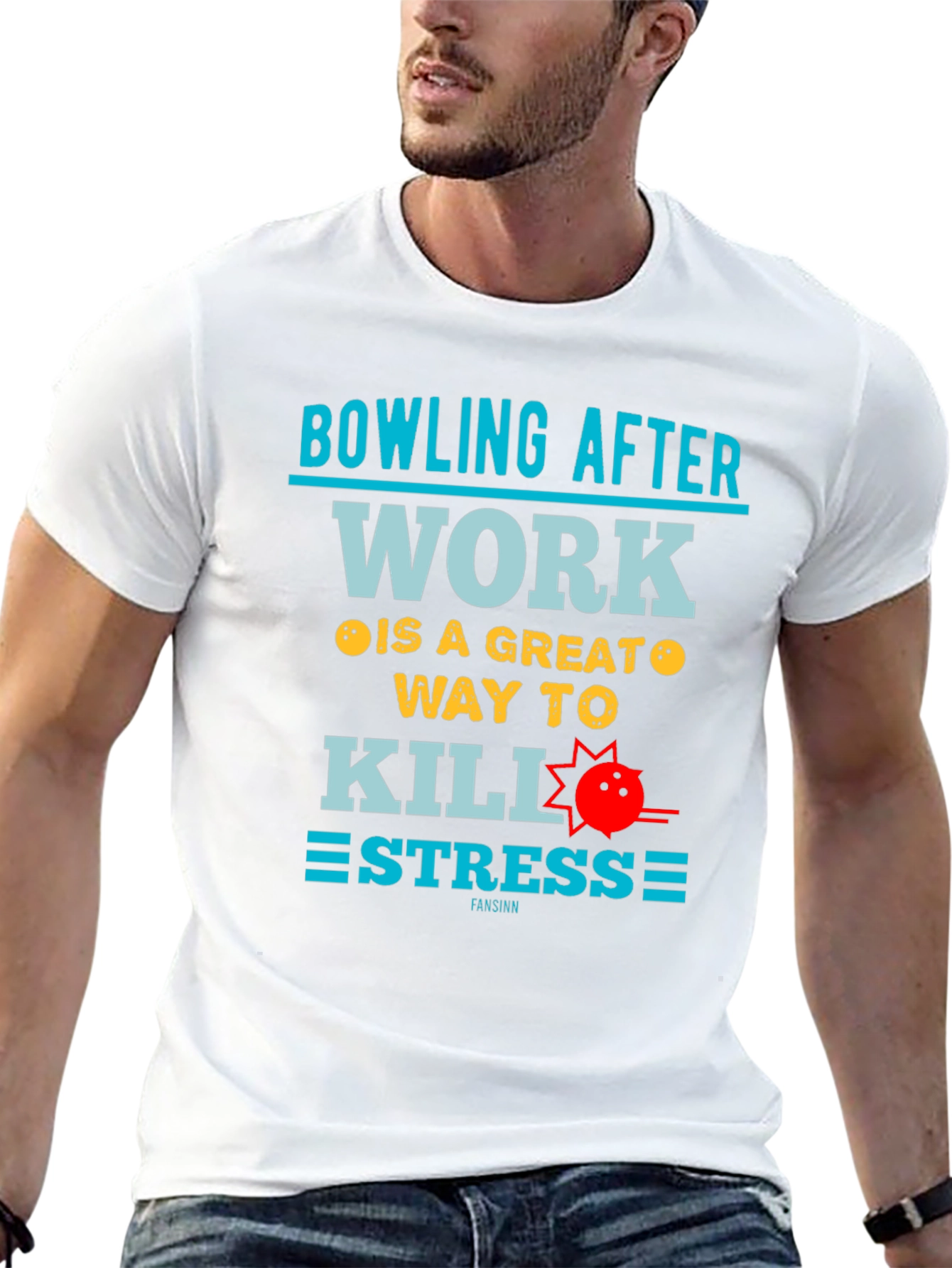 Black Bowling After Work T-Shirt - Stress Relief Tee view 13