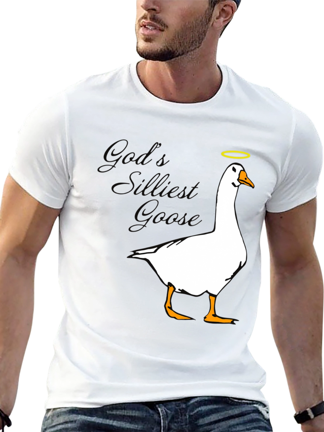 Black God's Silliest Goose T-Shirt - Black view 13