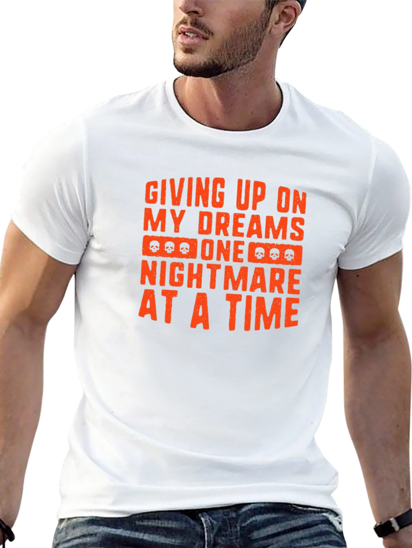 Black "Giving Up On My Dreams" Graphic Print T-Shirt view 13