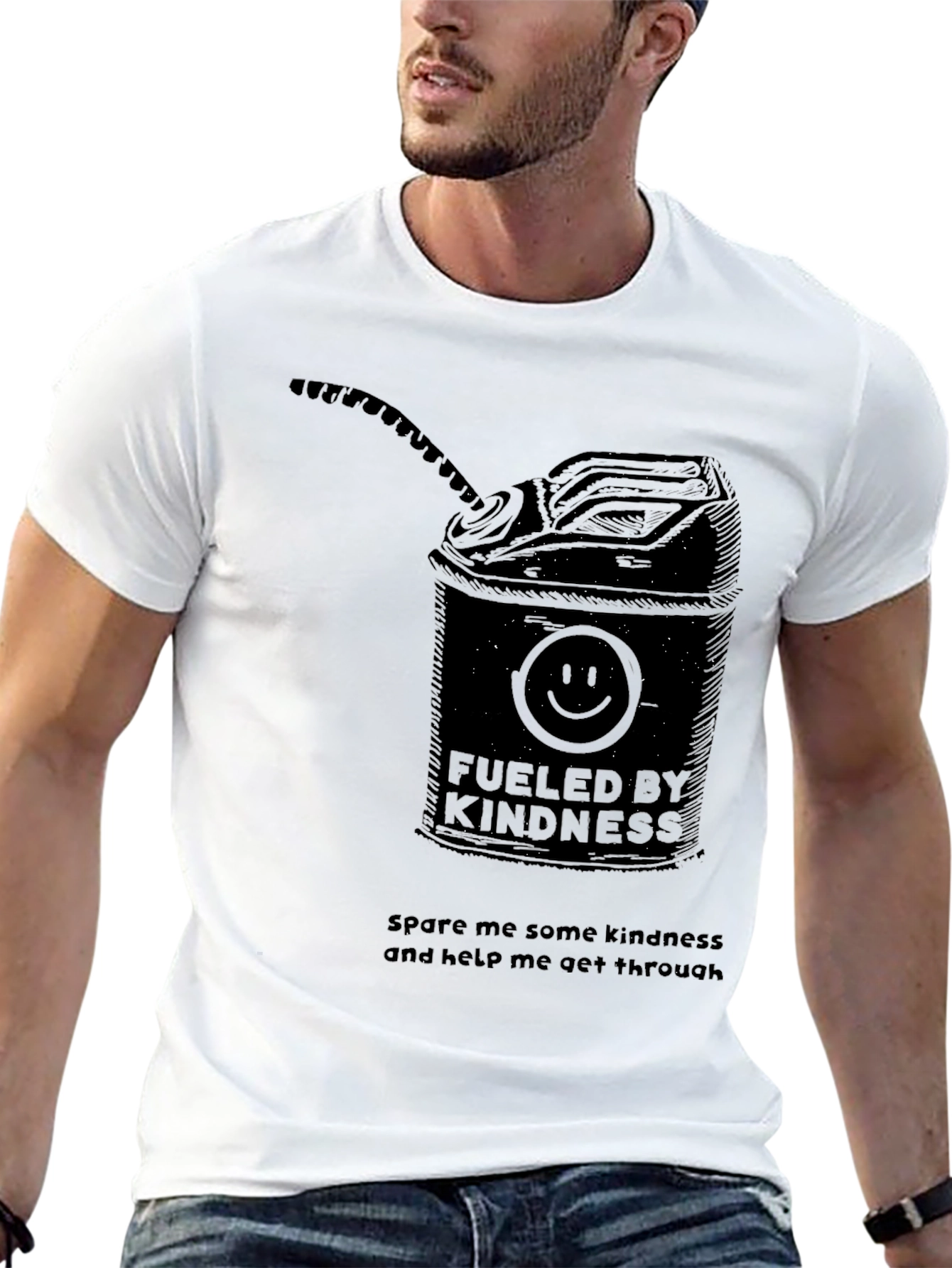 Black Fueled By Kindness Graphic Tee - Unisex Black T-Shirt view 13