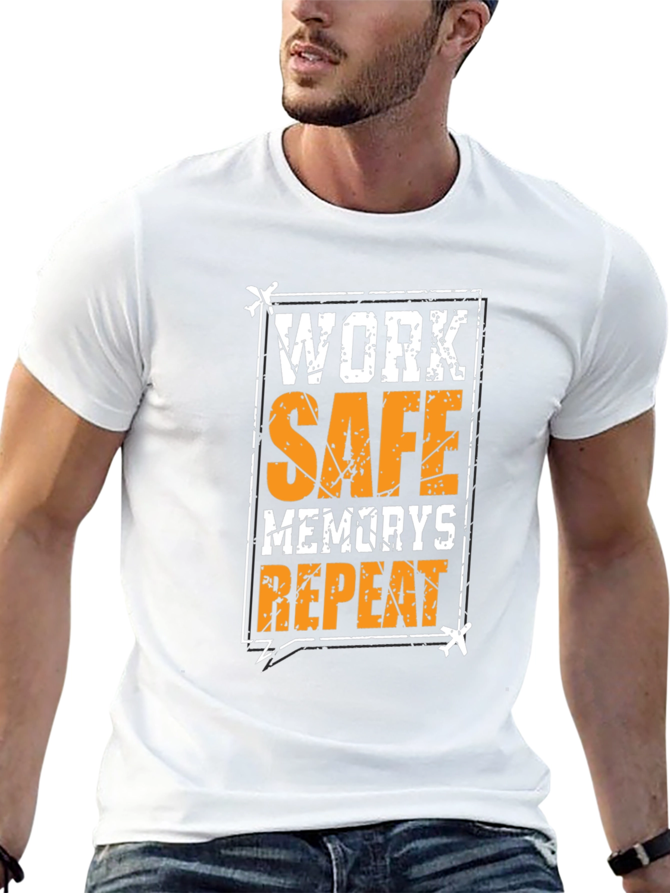 Black Work Safe Memories Repeat Black T-Shirt view 13