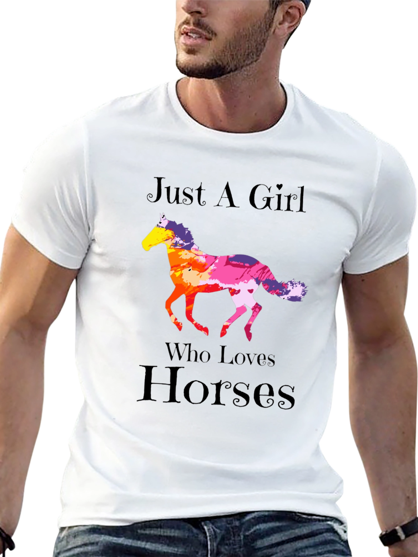 Black Just A Girl Who Loves Horses T-Shirt view 13