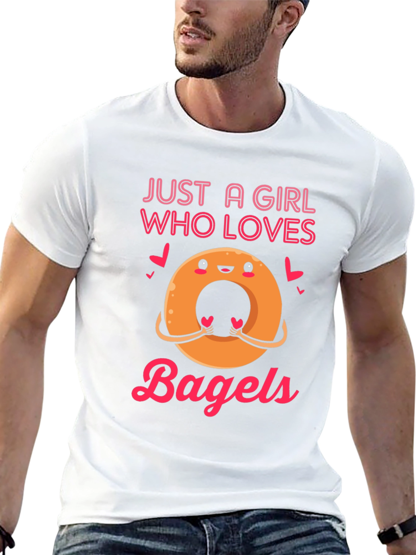 Black Just a Girl Who Loves Bagels T-Shirt Funny Cute Foodie Tee view 13