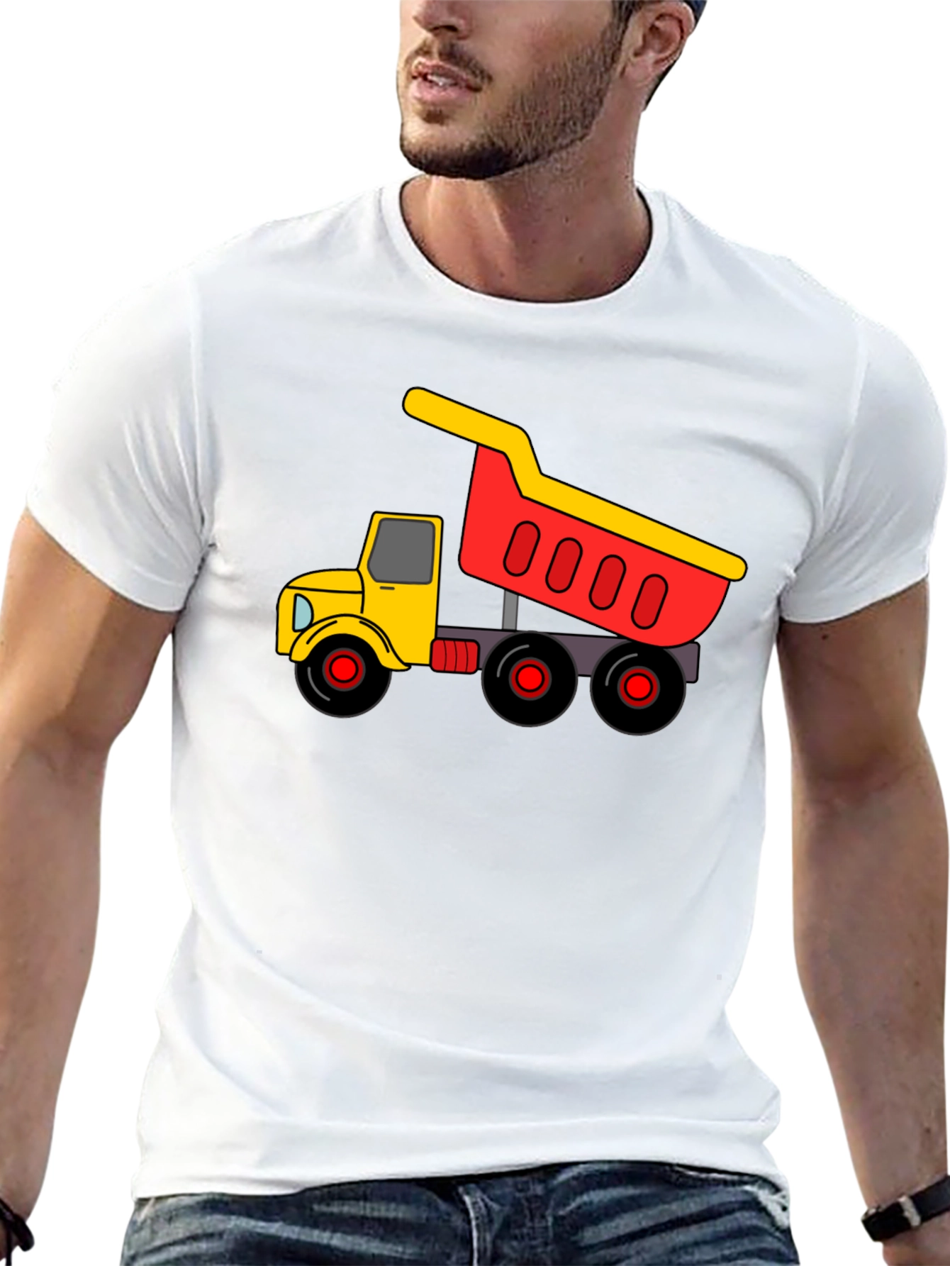 Black Dump Truck Graphic Tee - Black Cotton Blend view 13