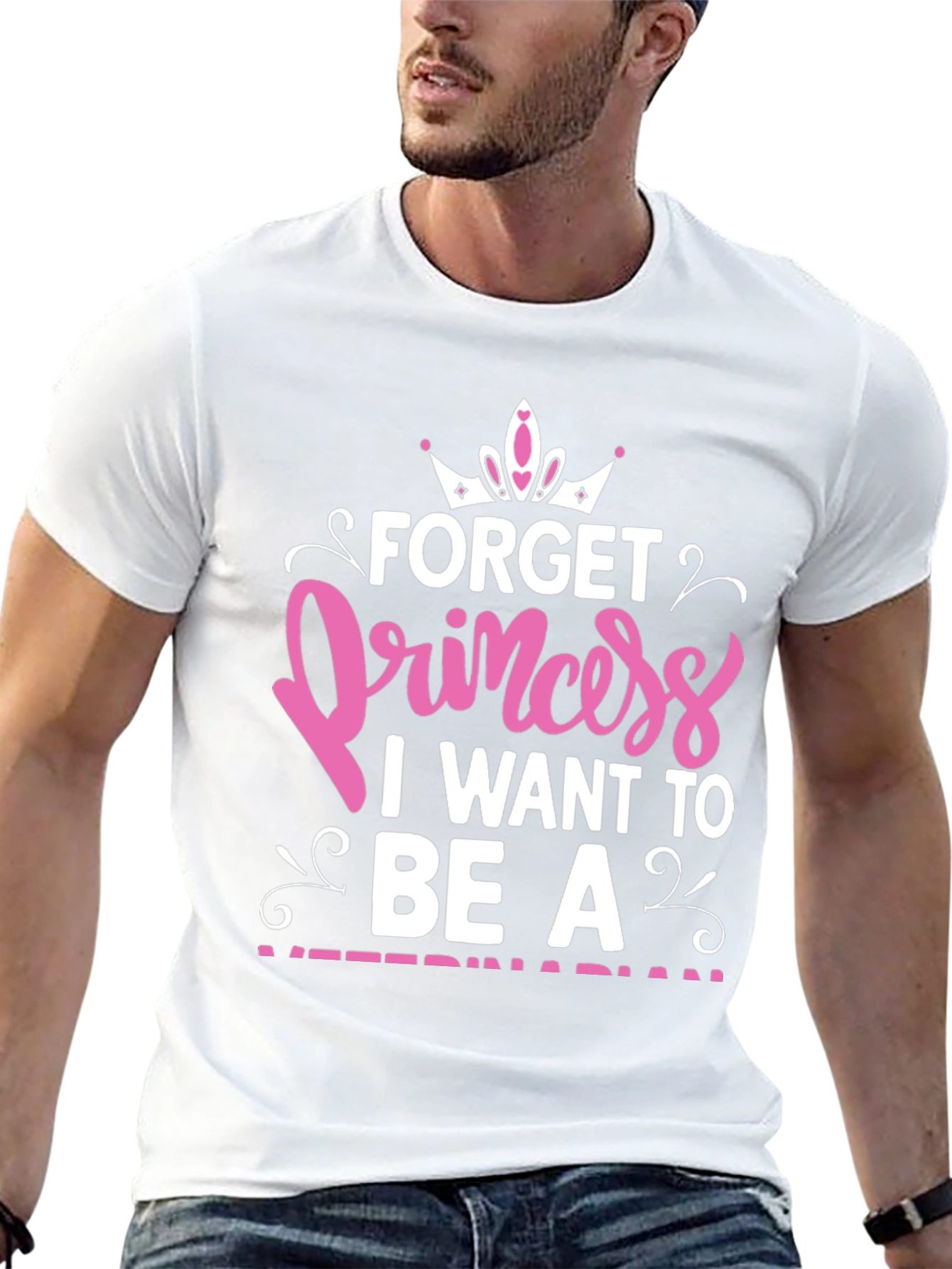 Black Forget Princess T-Shirt - Veterinarian view 13
