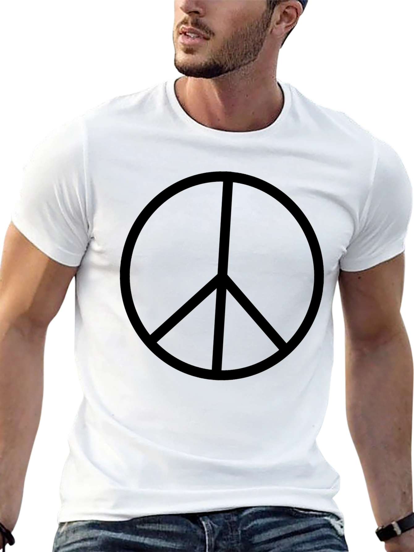 Black Peace Sign Black T-Shirt view 13