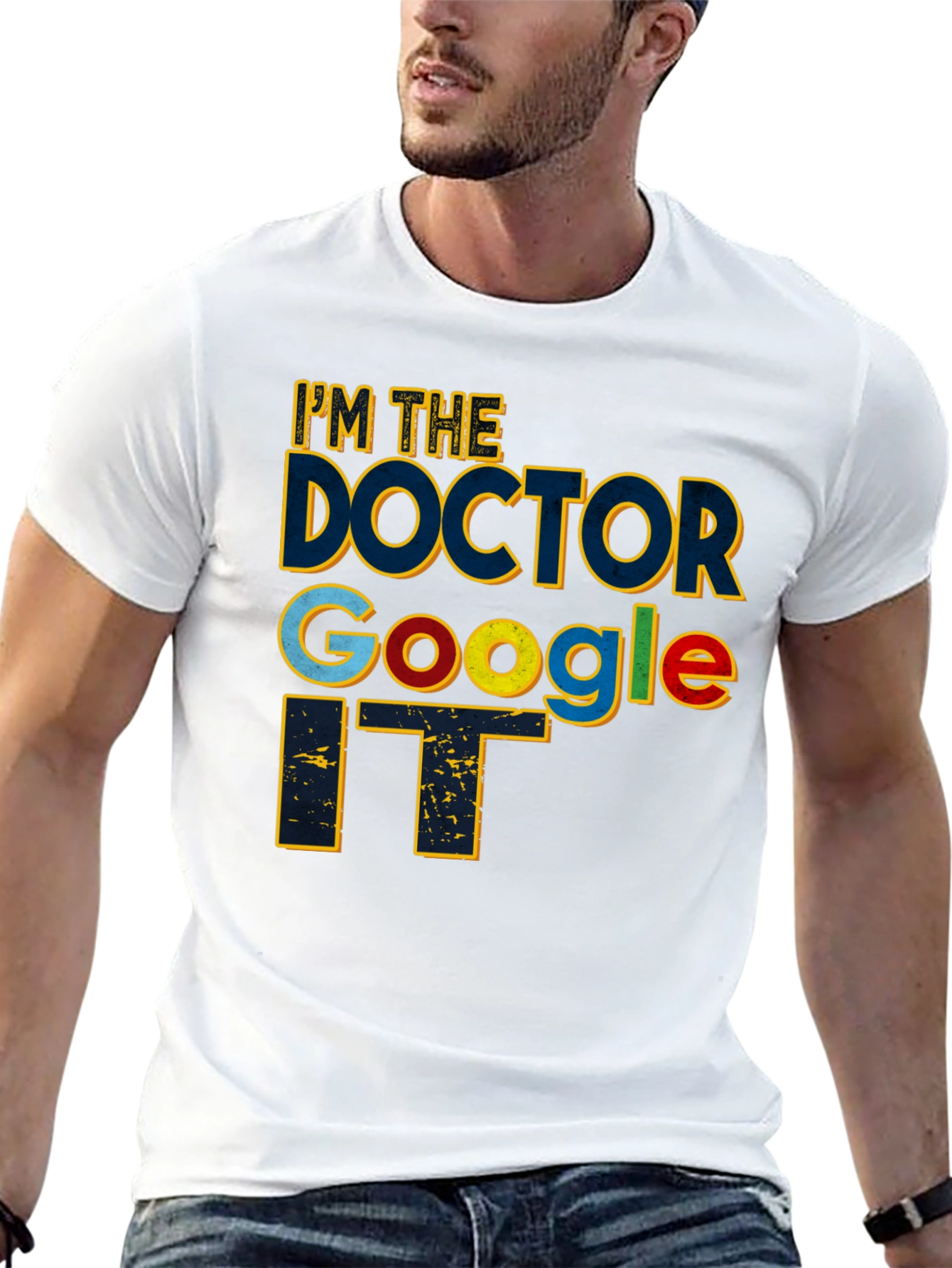 Black I'm The Doctor Google IT Black T-Shirt view 13