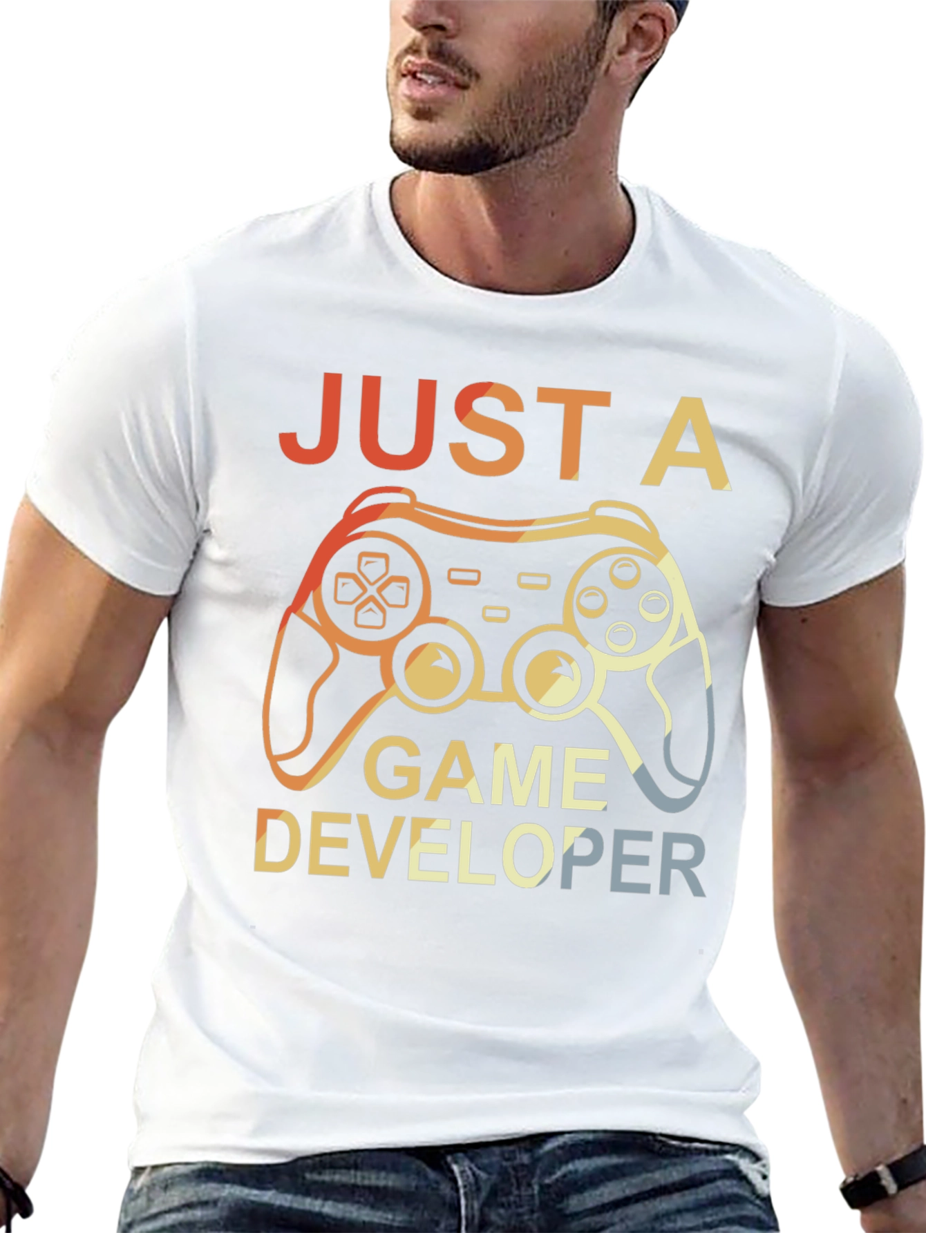 Black Just a Game Developer T-Shirt - Gamer Gift view 13