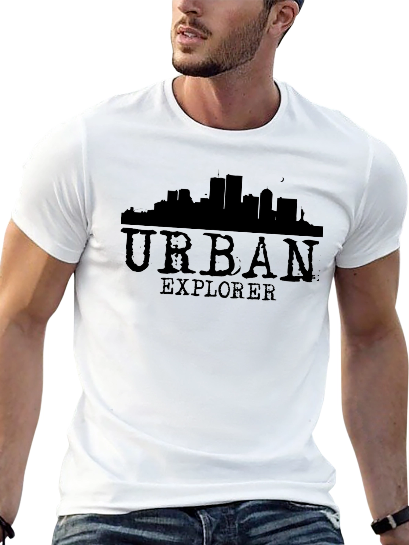 Black Urban Explorer Black Graphic T-Shirt view 13