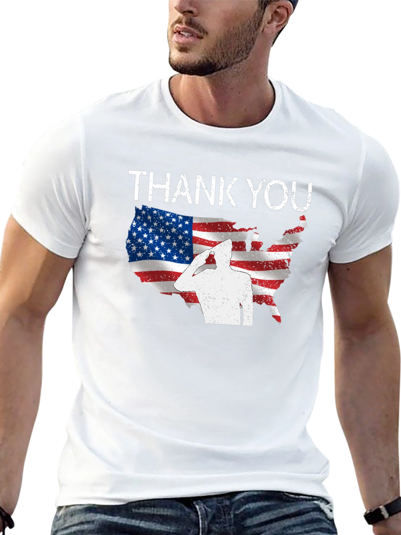 Thank You USA Flag Patriotic T-Shirt - 13