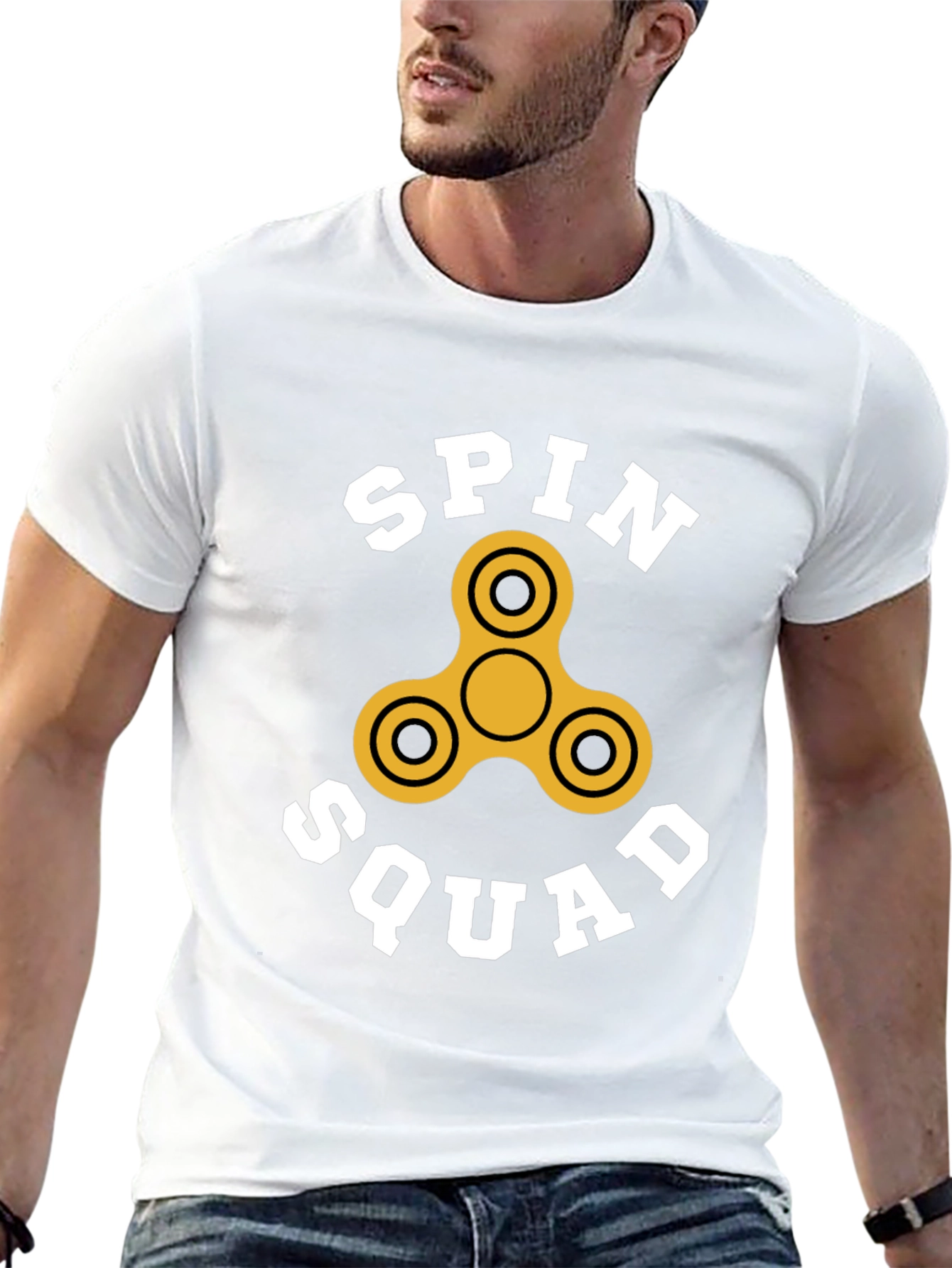 Black Spin Squad T-Shirt - Fidget Spinner Design view 13