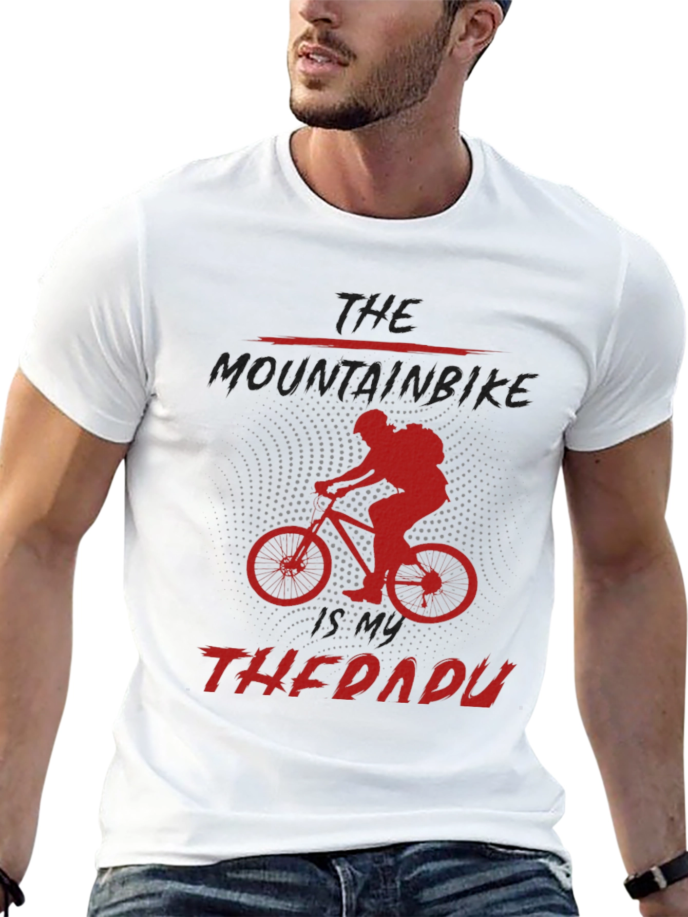 Black Mountain Bike Therapy Graphic Tee - Black view 13