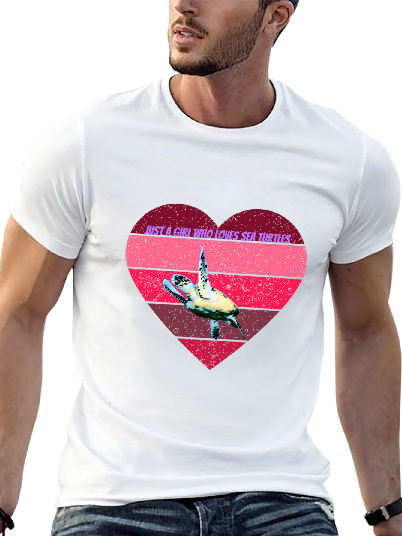 Black Sea Turtle Lover Heart Graphic Tee view 13