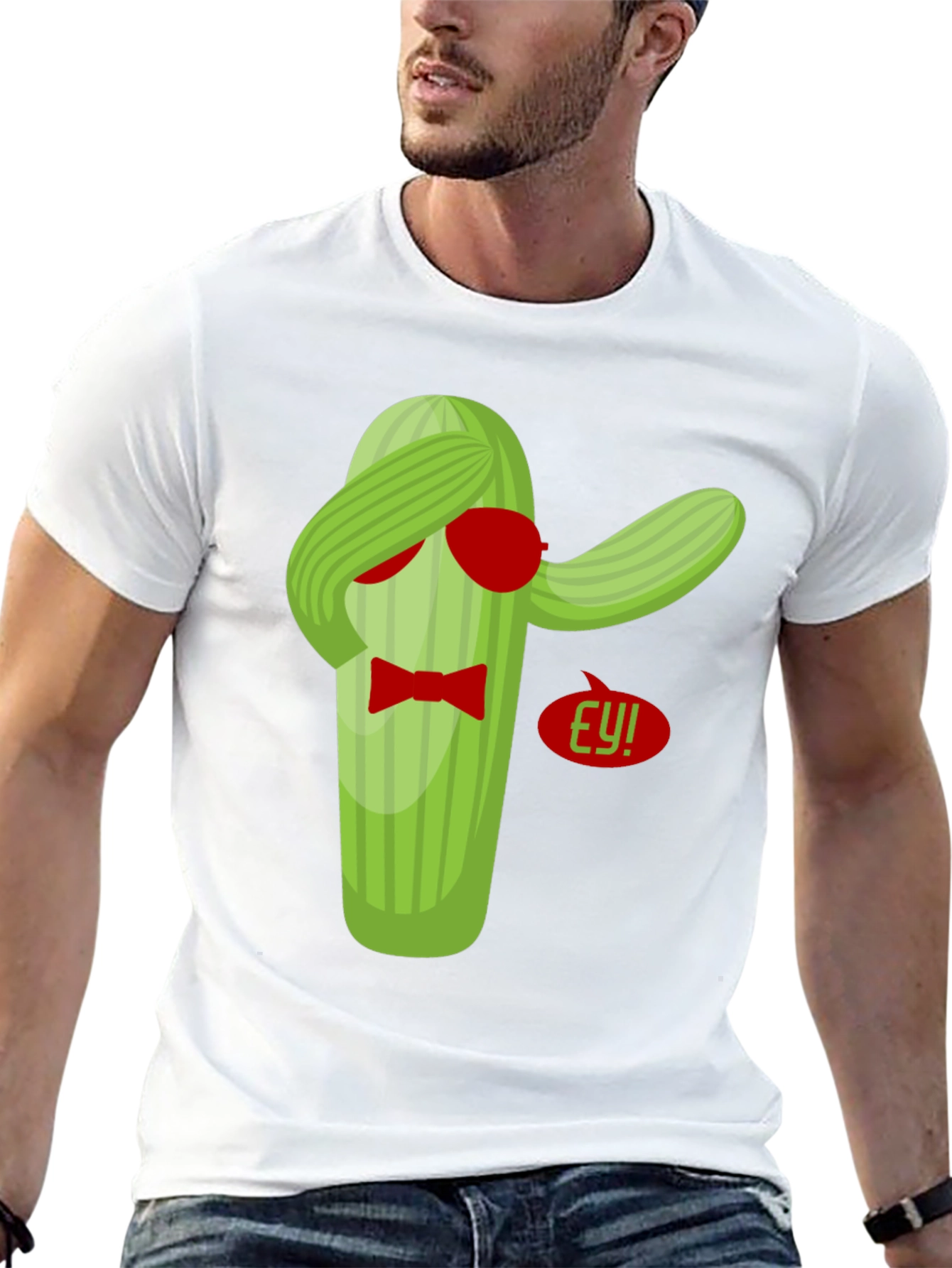 Black Dabbing Cactus T-Shirt - Funny Novelty Tee view 13