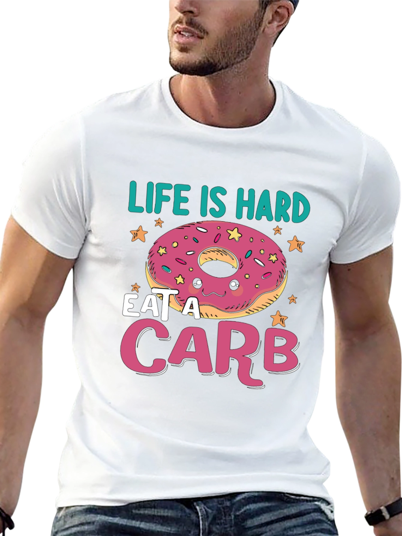 Black Life Is Hard, Eat a Carb Donut T-Shirt view 13