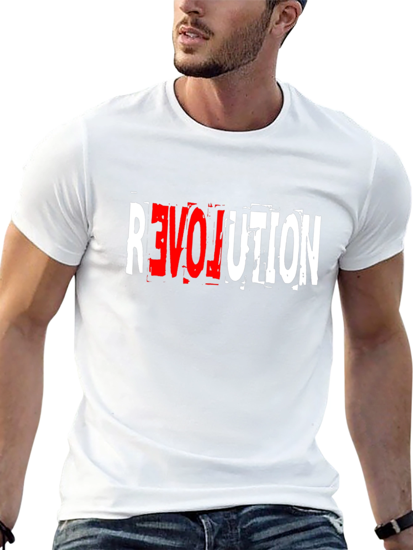 Black Revolution Graphic Tee - Bold Black Cotton T-Shirt view 13