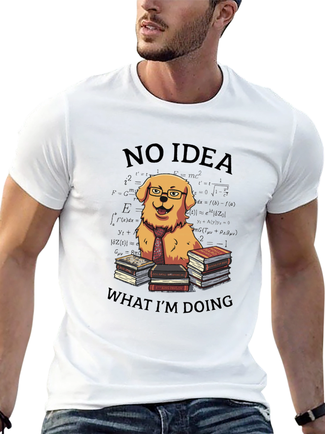 Black Funny Dog T-Shirt - No Idea What I'm Doing view 13