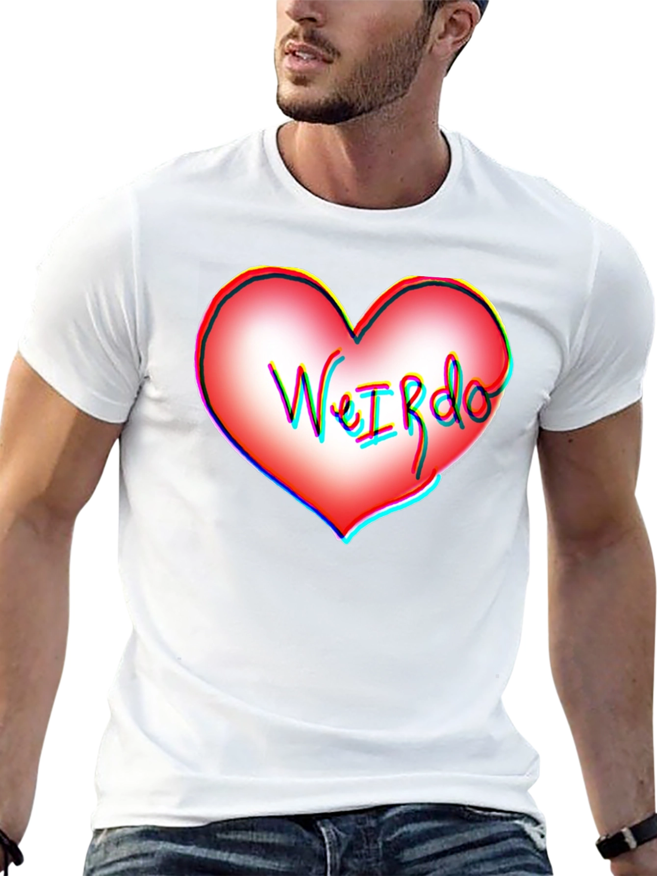 Black WeIRdo Heart Graphic T-Shirt - Unique Design view 13