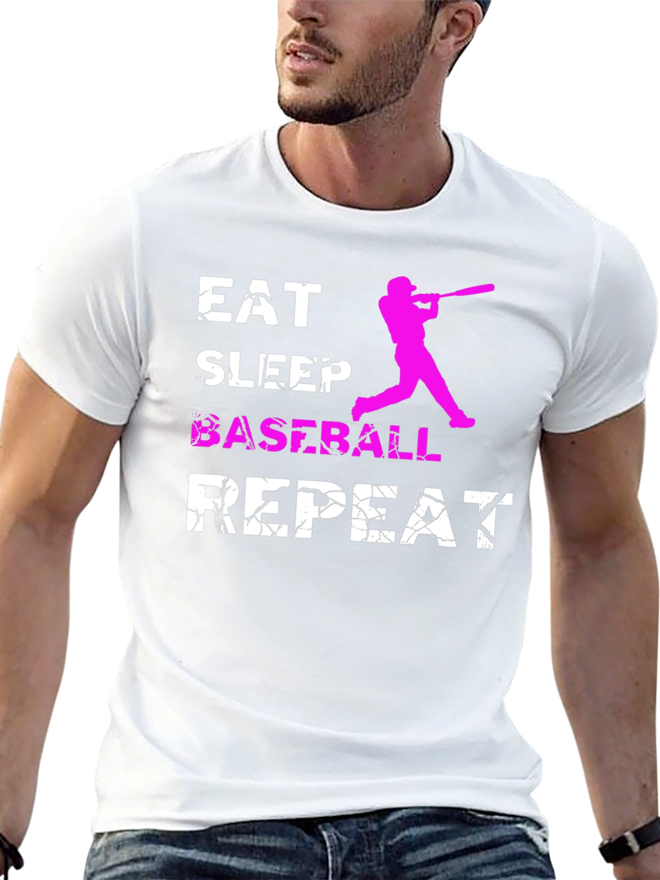 Black Eat Sleep Baseball Repeat Graphic Tee view 13
