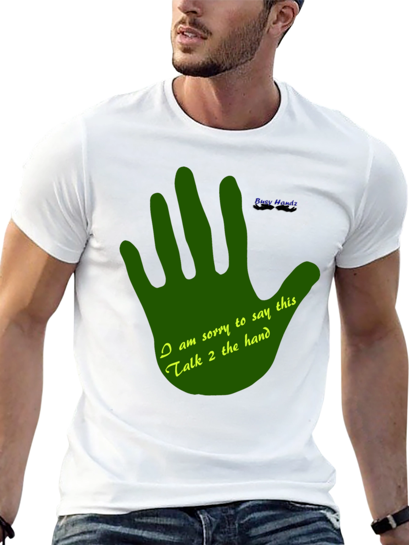 Black Talk to the Hand Graphic T-Shirt - Funny Novelty Tee view 13