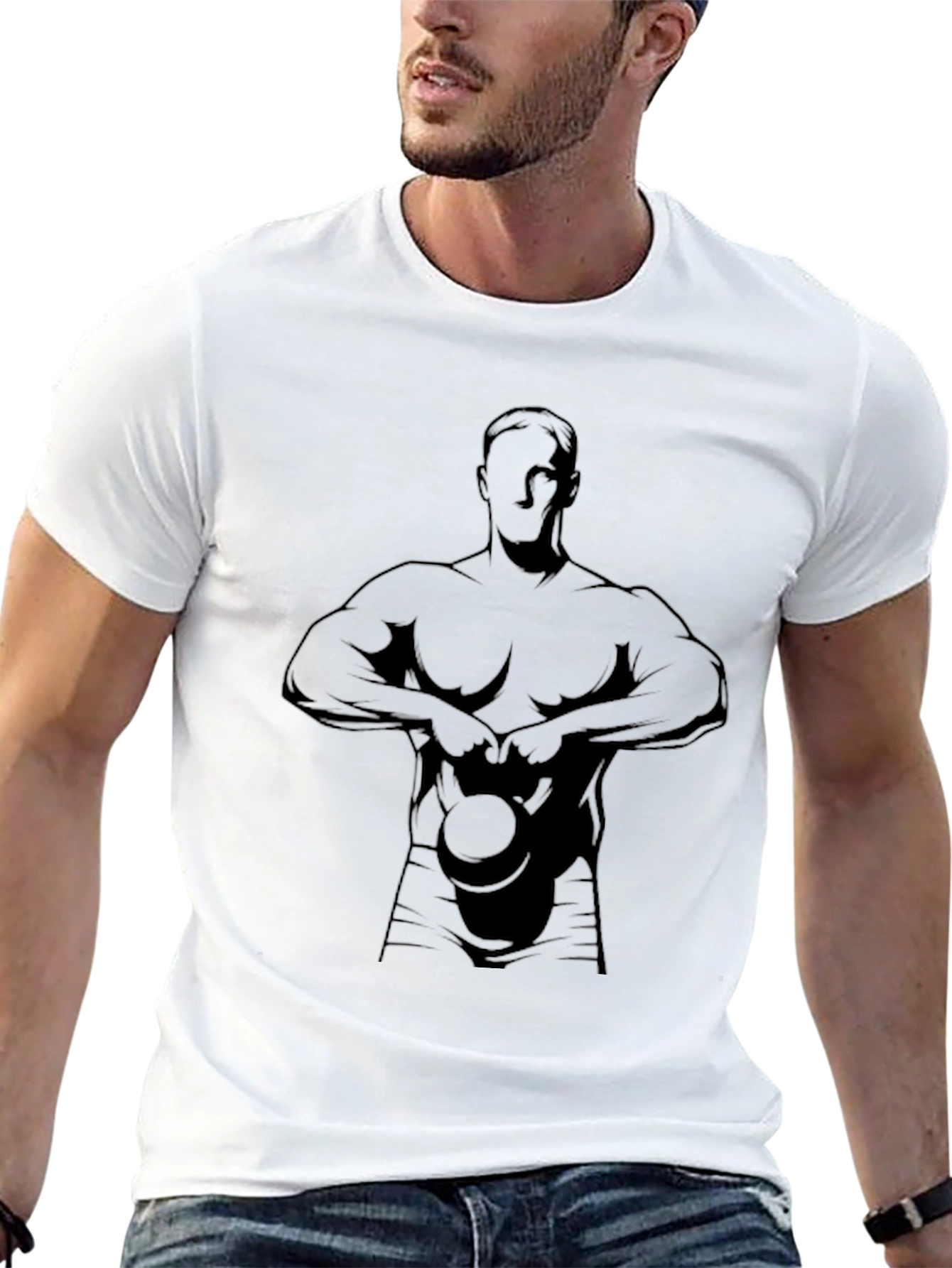 Black Kettlebell Workout T-Shirt - Gym Bodybuilder Tee view 13