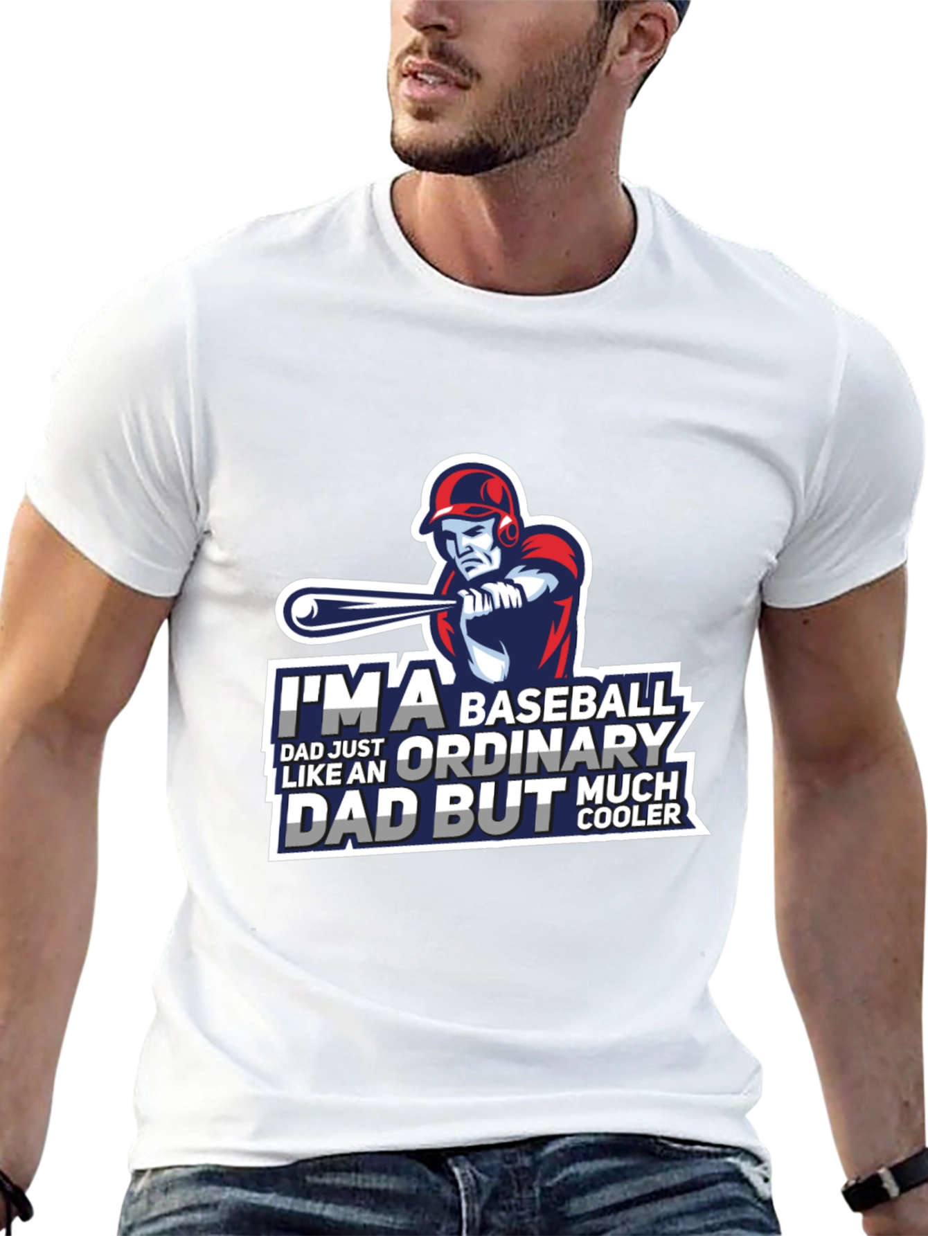 Black Baseball Dad T-Shirt - Ordinary Dad But Cooler view 13
