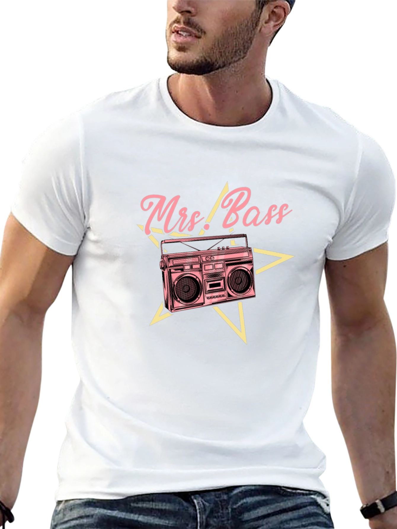 Black Mrs. Bass Retro Boombox Graphic Tee view 13