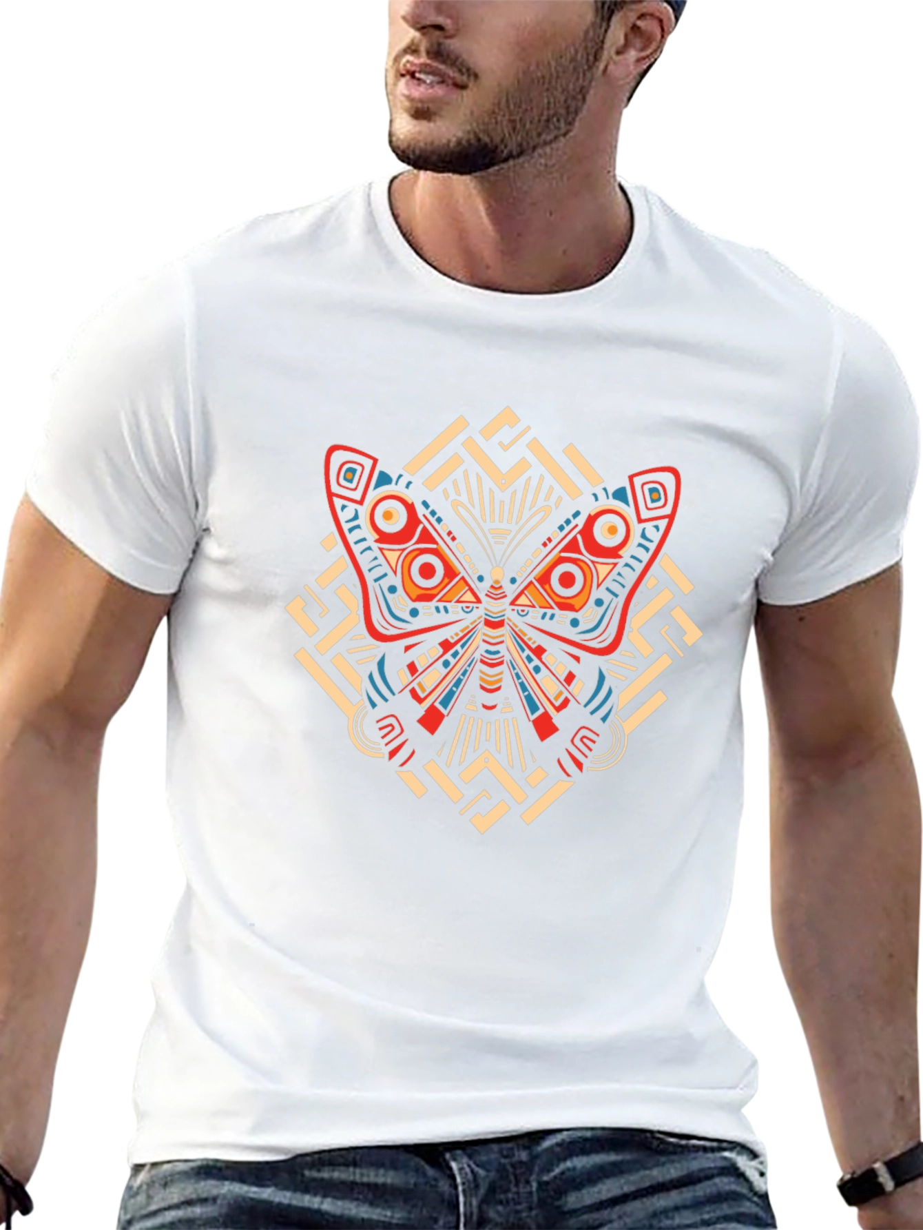 Black Butterfly Graphic Print Crew Neck T-Shirt view 13