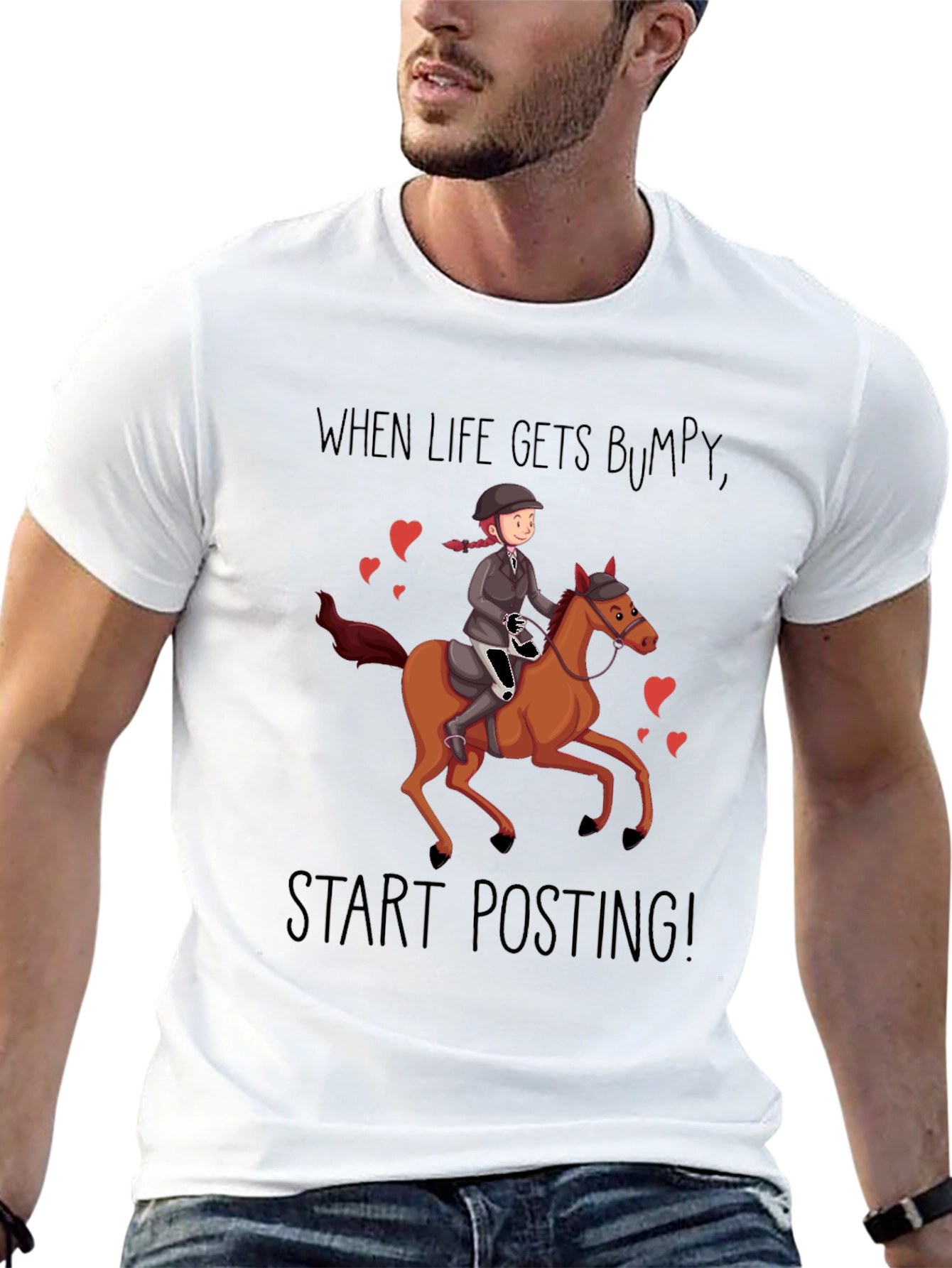 Black Equestrian T-Shirt - When Life Gets Bumpy view 13