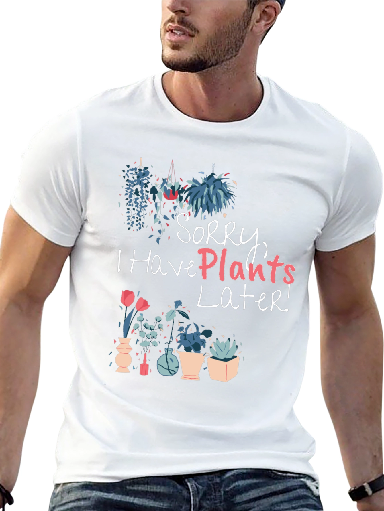 Black Plant Lover Graphic Tee - Sorry I Have Plants Later view 13