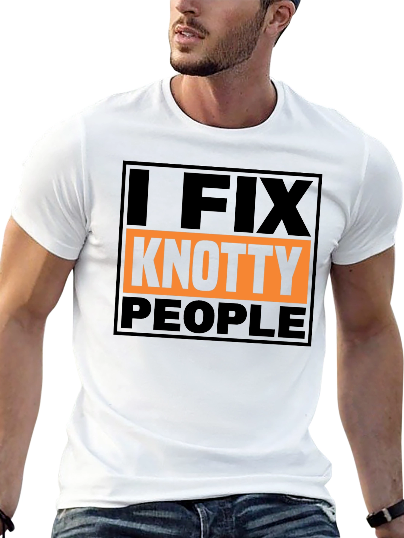 Black I Fix Knotty People Graphic Tee - Funny Humor T-Shirt view 13