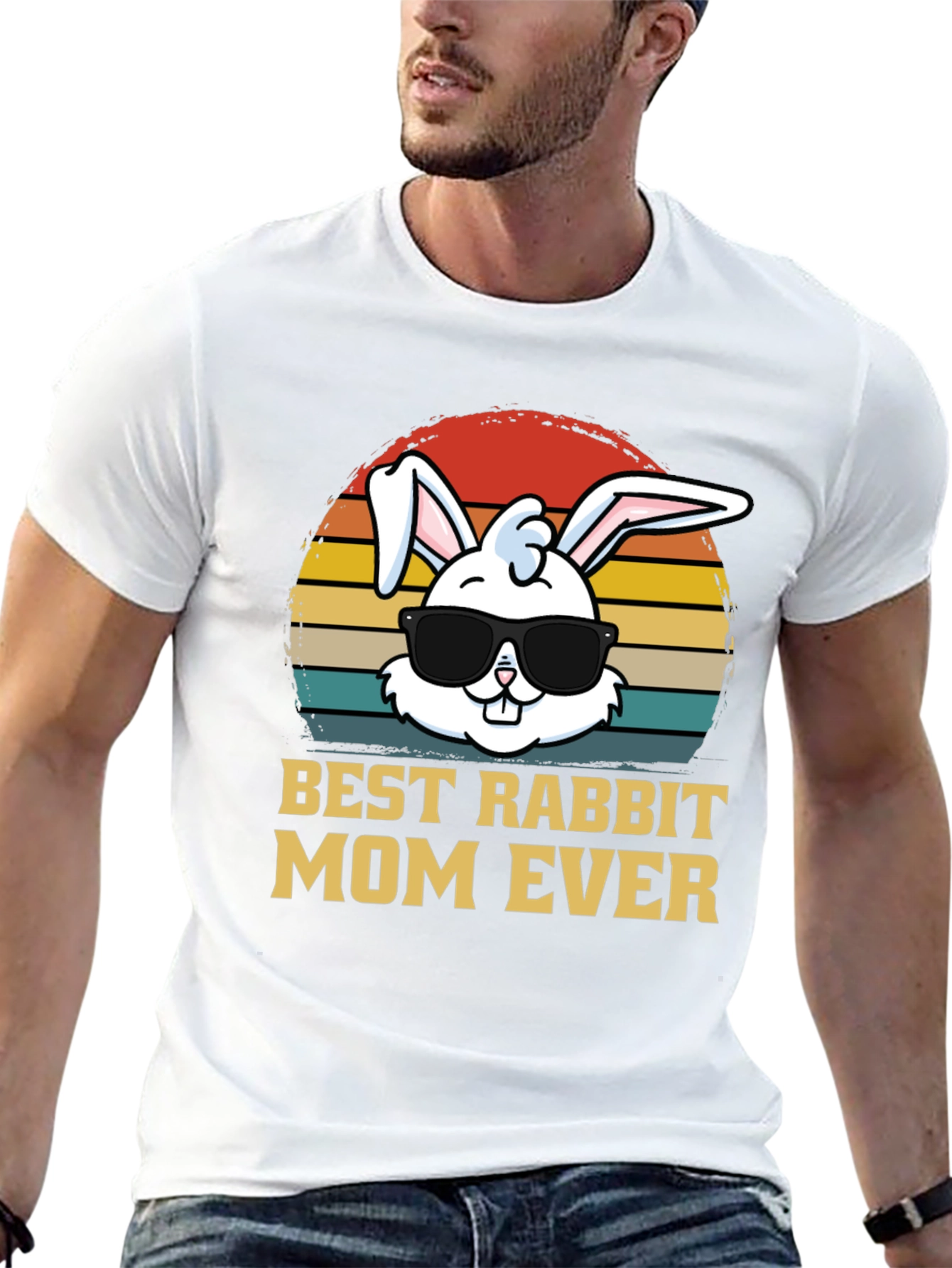 Black Best Rabbit Mom Ever T-Shirt view 13