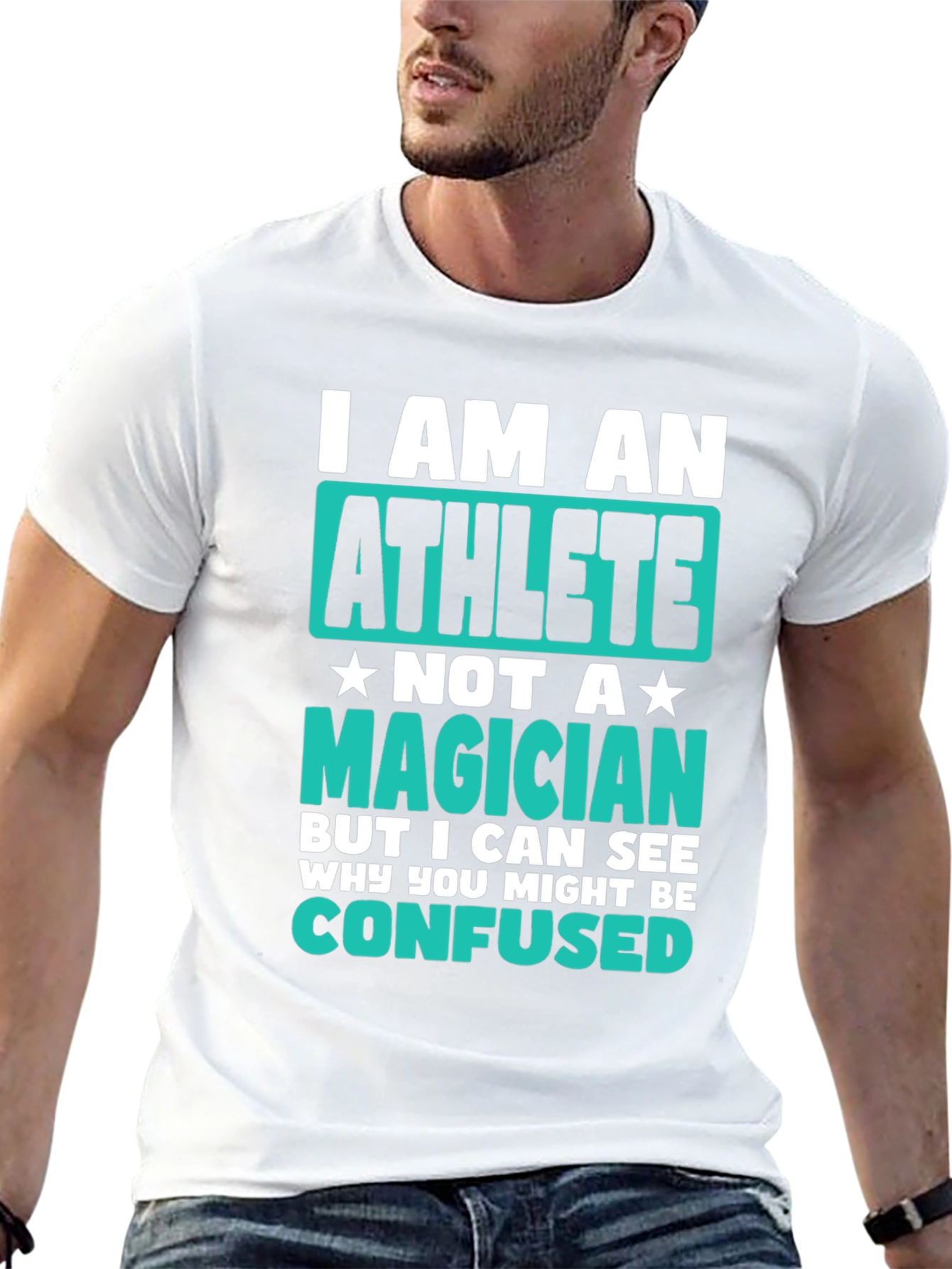 Black Athlete T-Shirt - I am an Athlete, Not a Magician view 13
