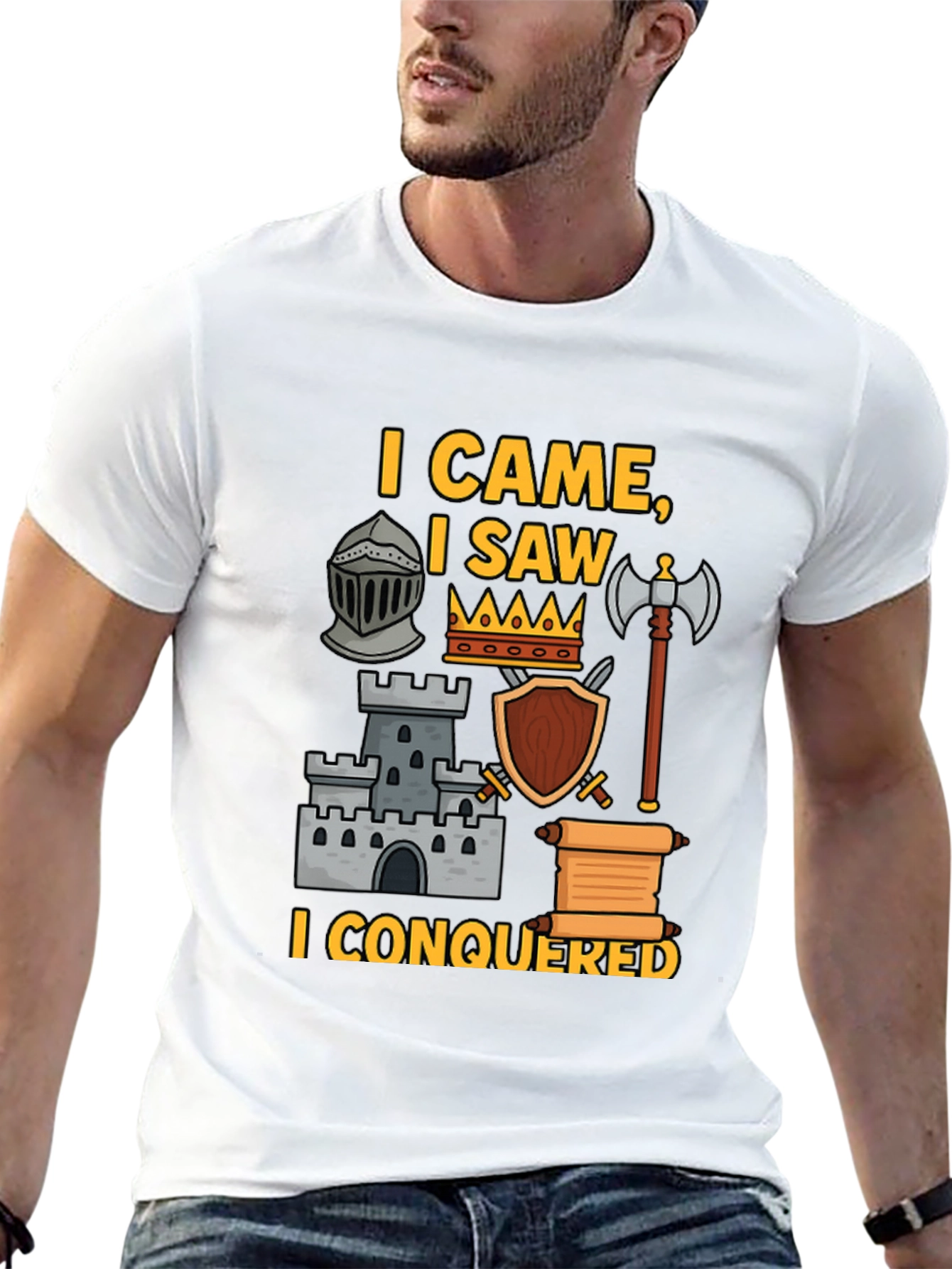 Black I Came, I Saw, I Conquered Graphic T-Shirt view 13