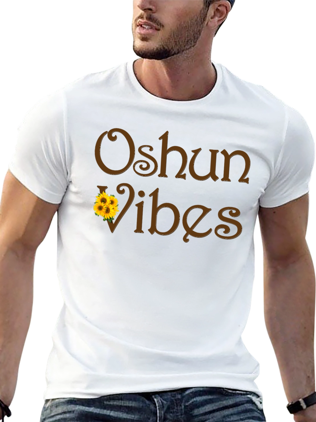 Black Oshun Vibes Black Graphic T-Shirt view 13