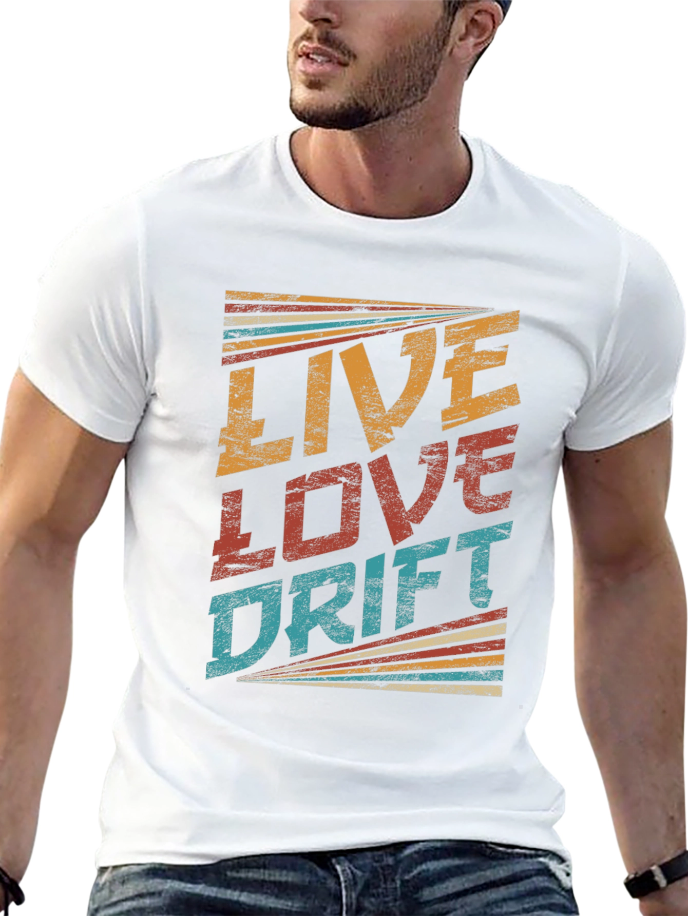 Black Live Love Drift Retro T-Shirt view 13