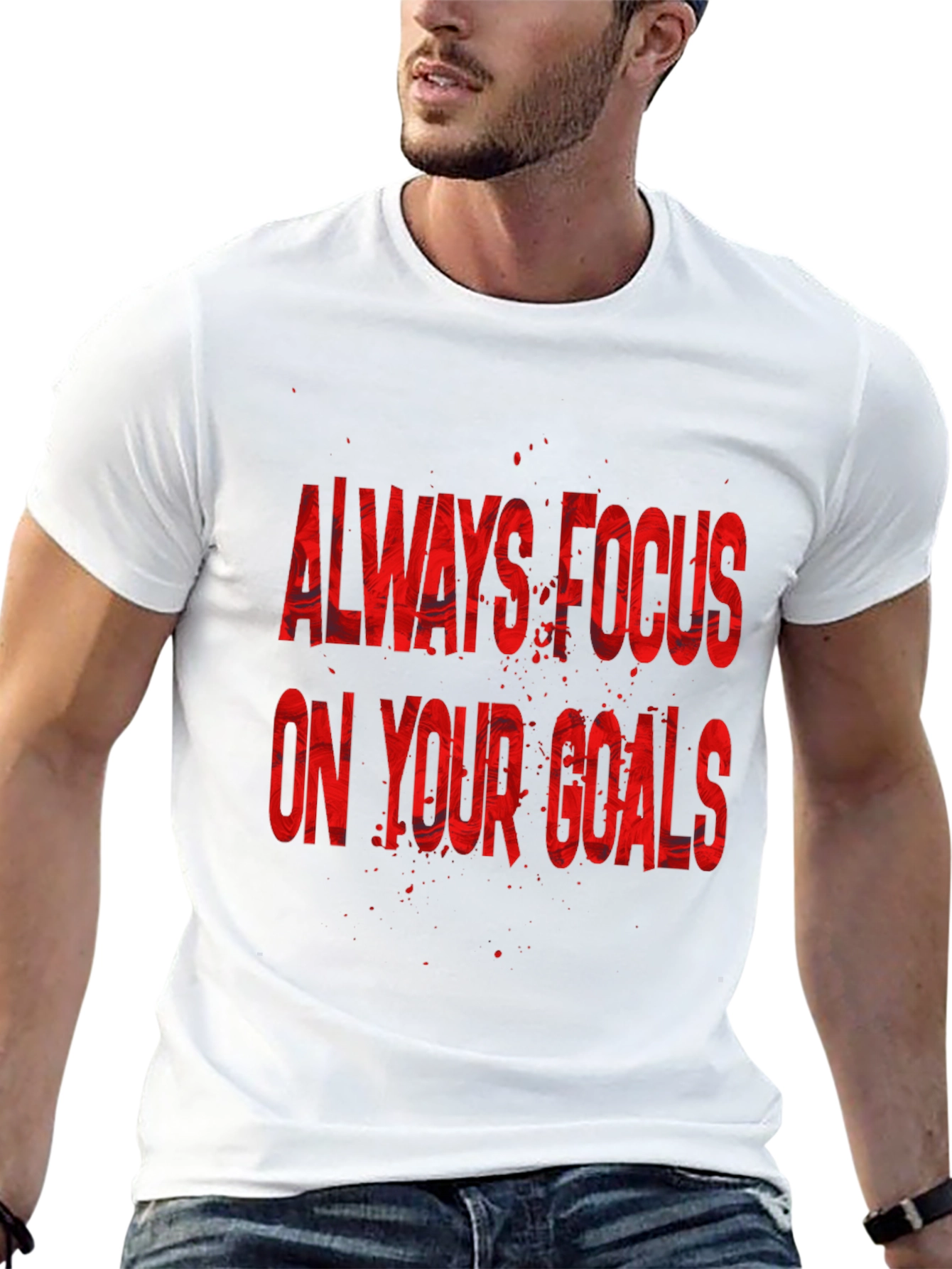 Focus On Your Goals Black Graphic T-Shirt - 13