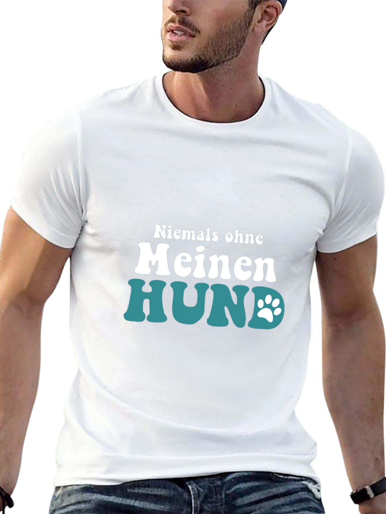 Black Niemals Ohne Meinen Hund T-Shirt - Dog Lover Tee view 13