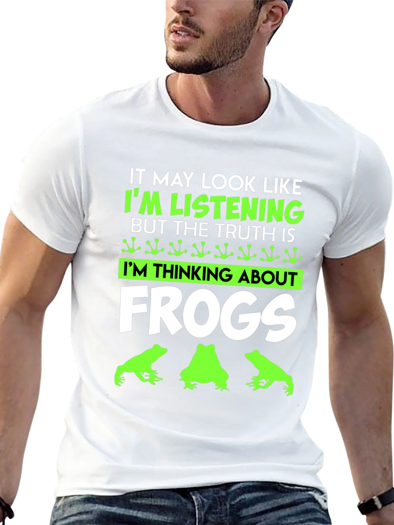 Black Frog Lover T-Shirt - Funny I'm Thinking About Frogs Tee view 13