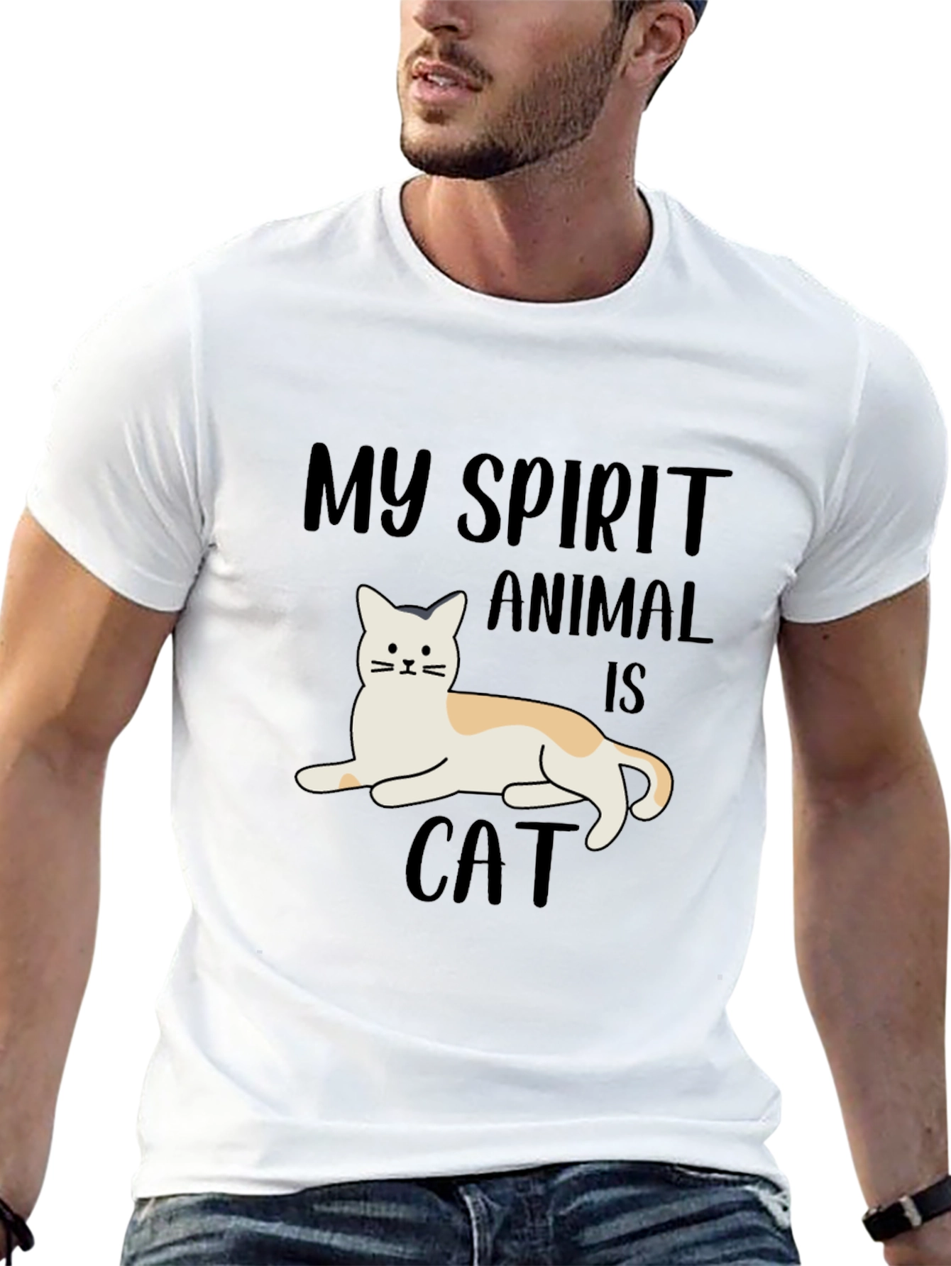 Black My Spirit Animal is Cat T-Shirt view 13