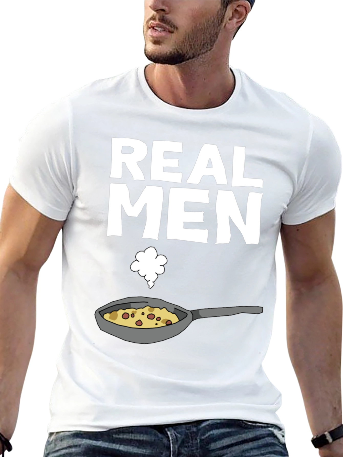 Black Real Men Cook T-Shirt - Funny Culinary Graphic Tee view 13